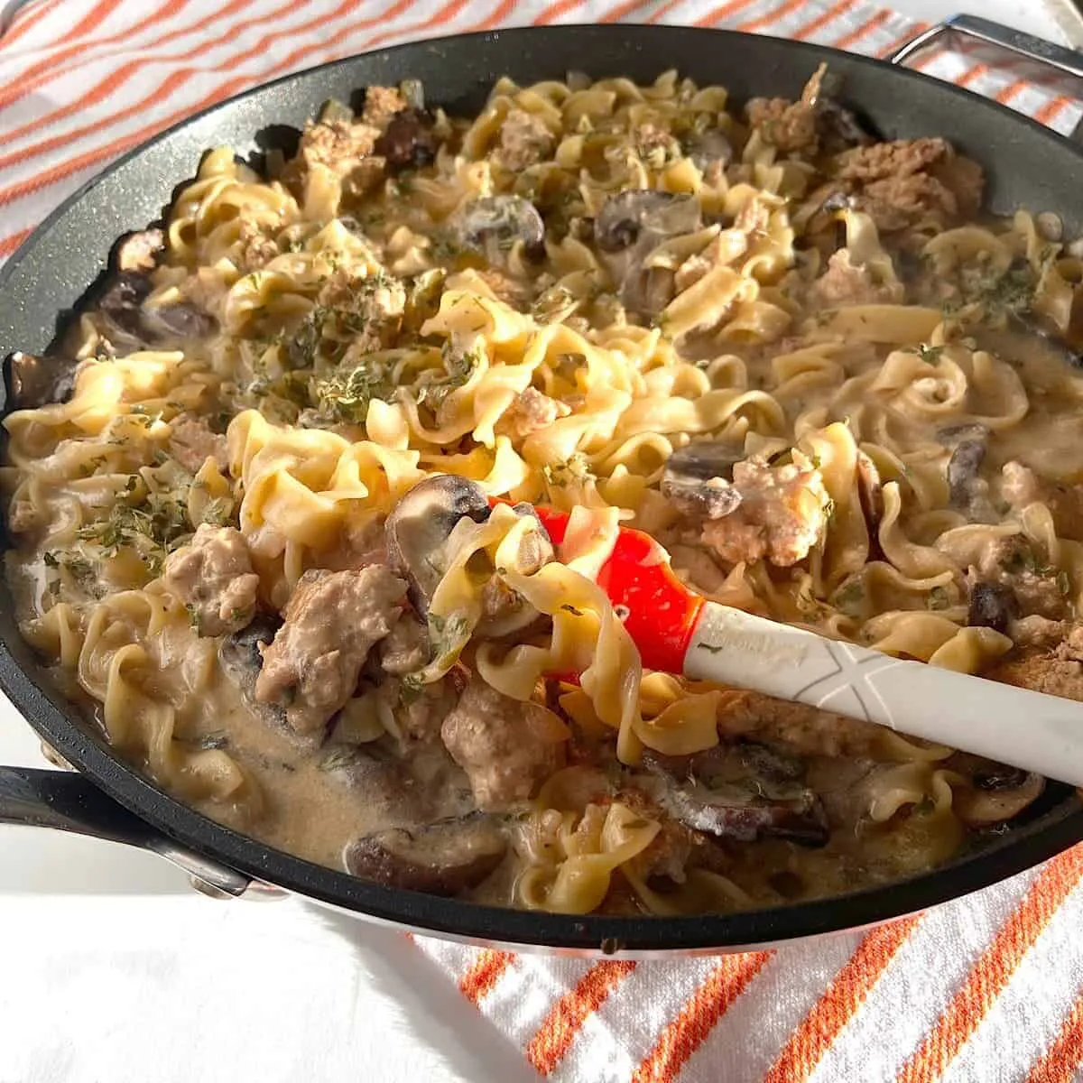Ground Turkey Stroganoff Delight