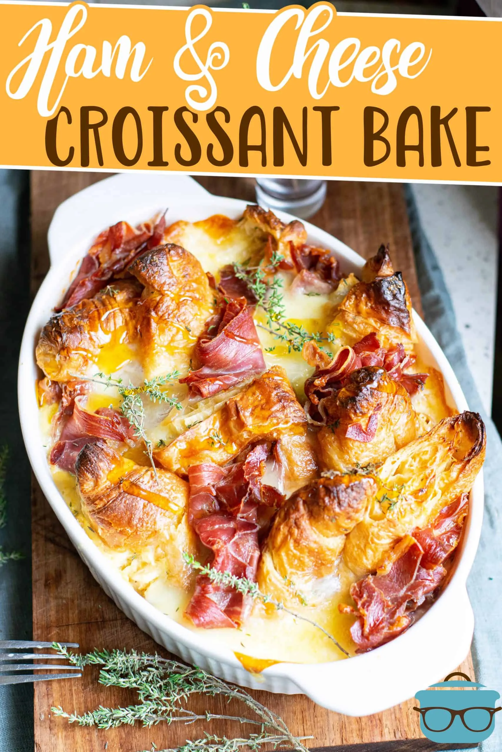 Ham Cheese Croissant Casserole