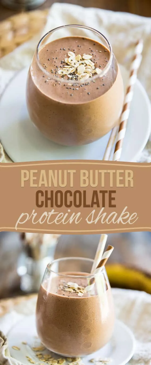 Healthy Chocolate Peanut Butter Milkshake High Protein