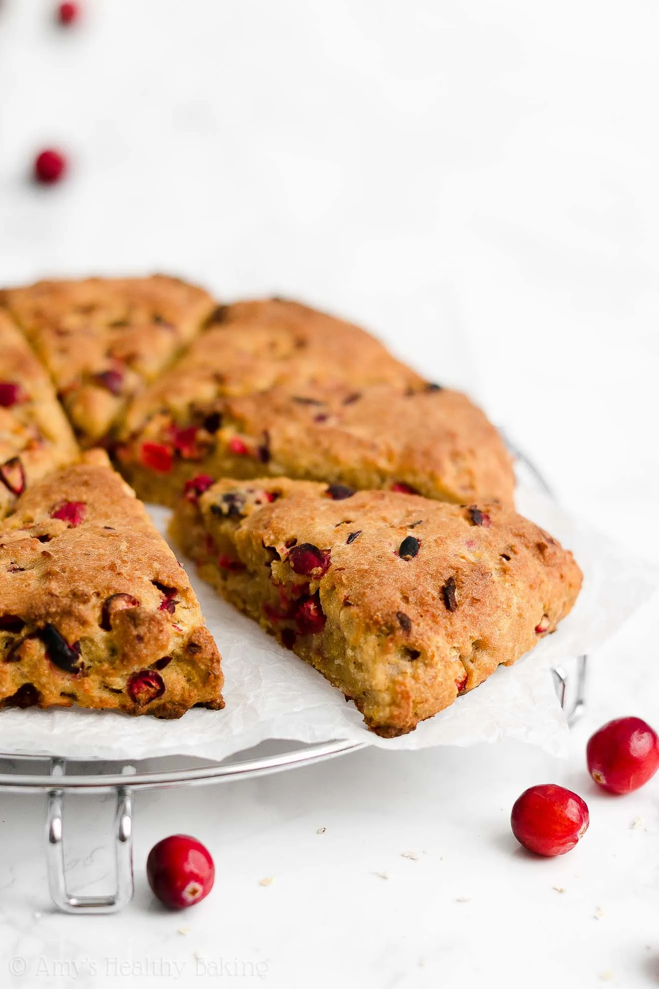Healthy Cranberry Orange Oatmeal Scones