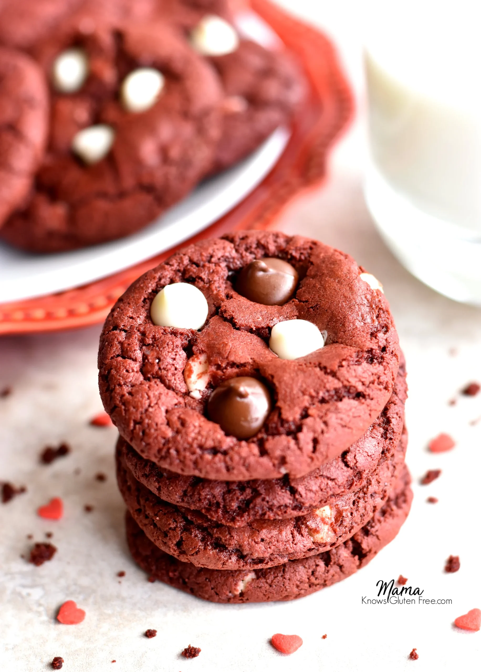 Healthy Red Velvet Chocolate Chip Cookies
