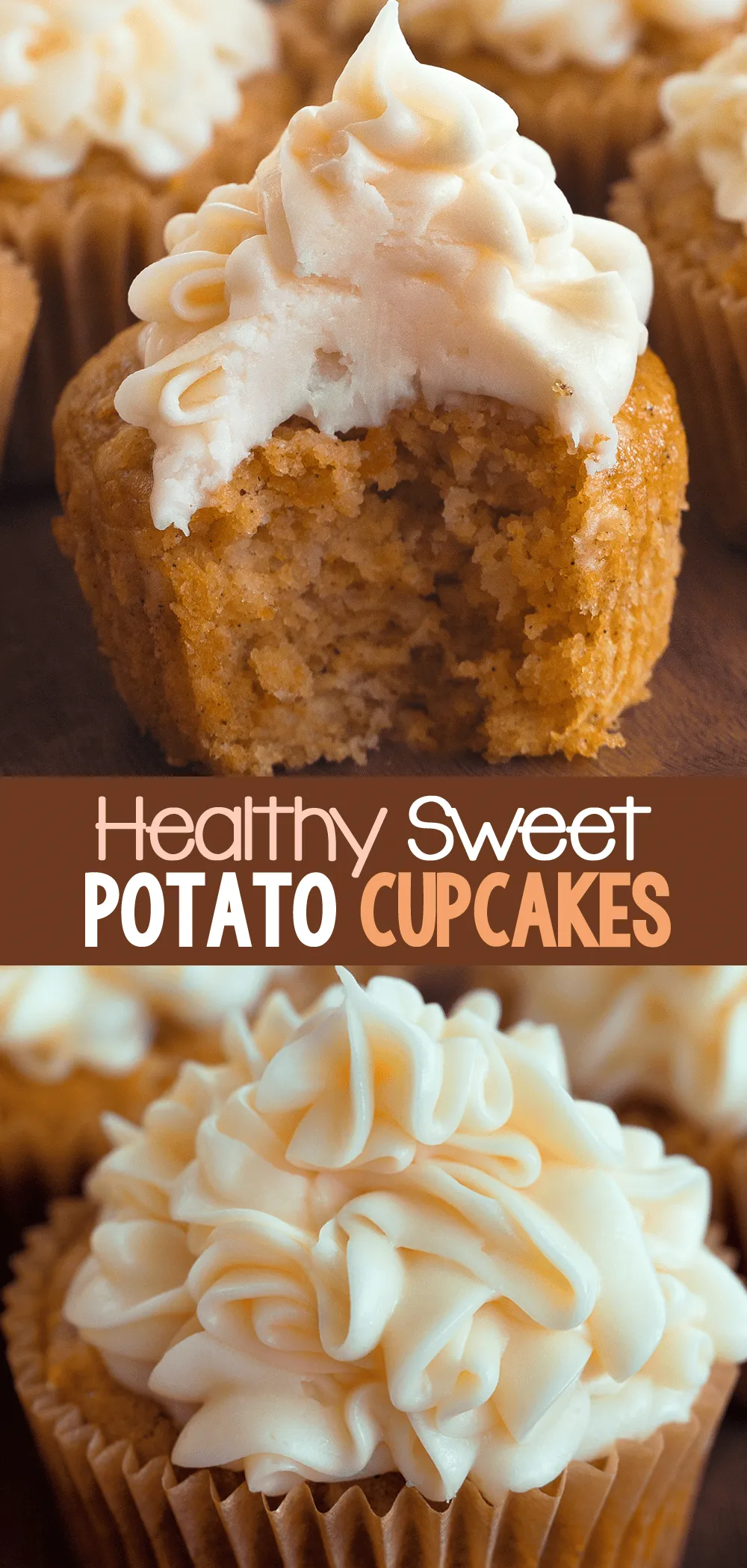 Healthy Sweet Potato Cupcakes with Sweet Potato Frosting