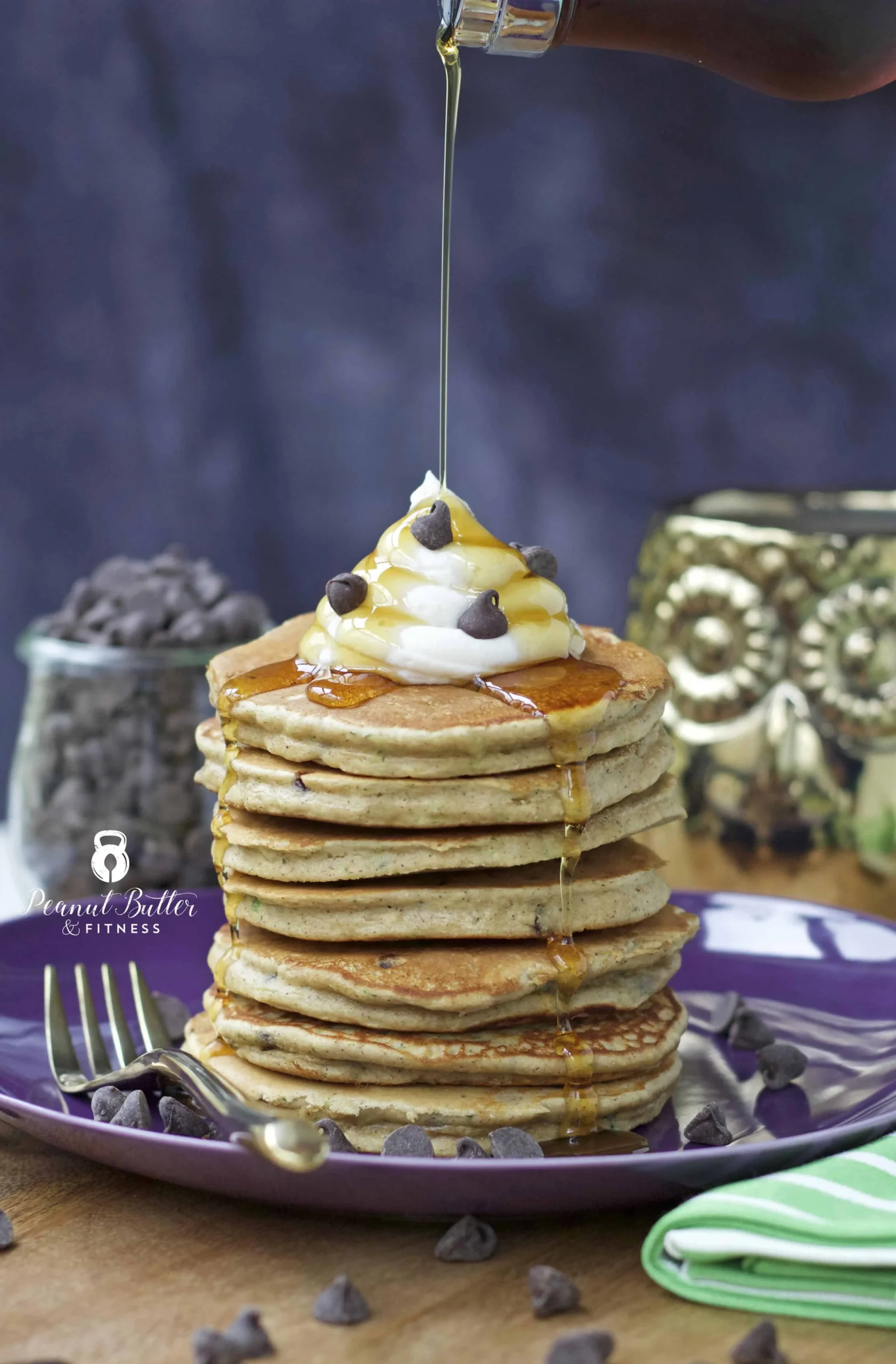 Healthy Zucchini Chocolate Chip Pancakes