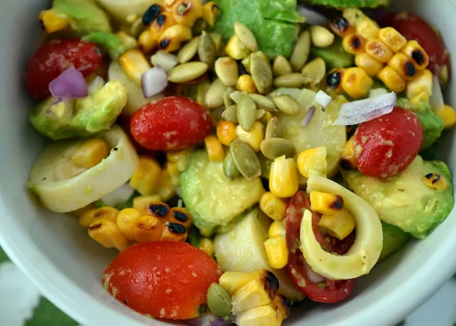 Hearts of Palm and Corn Salad (Ensalada de Palmitos y Maiz)