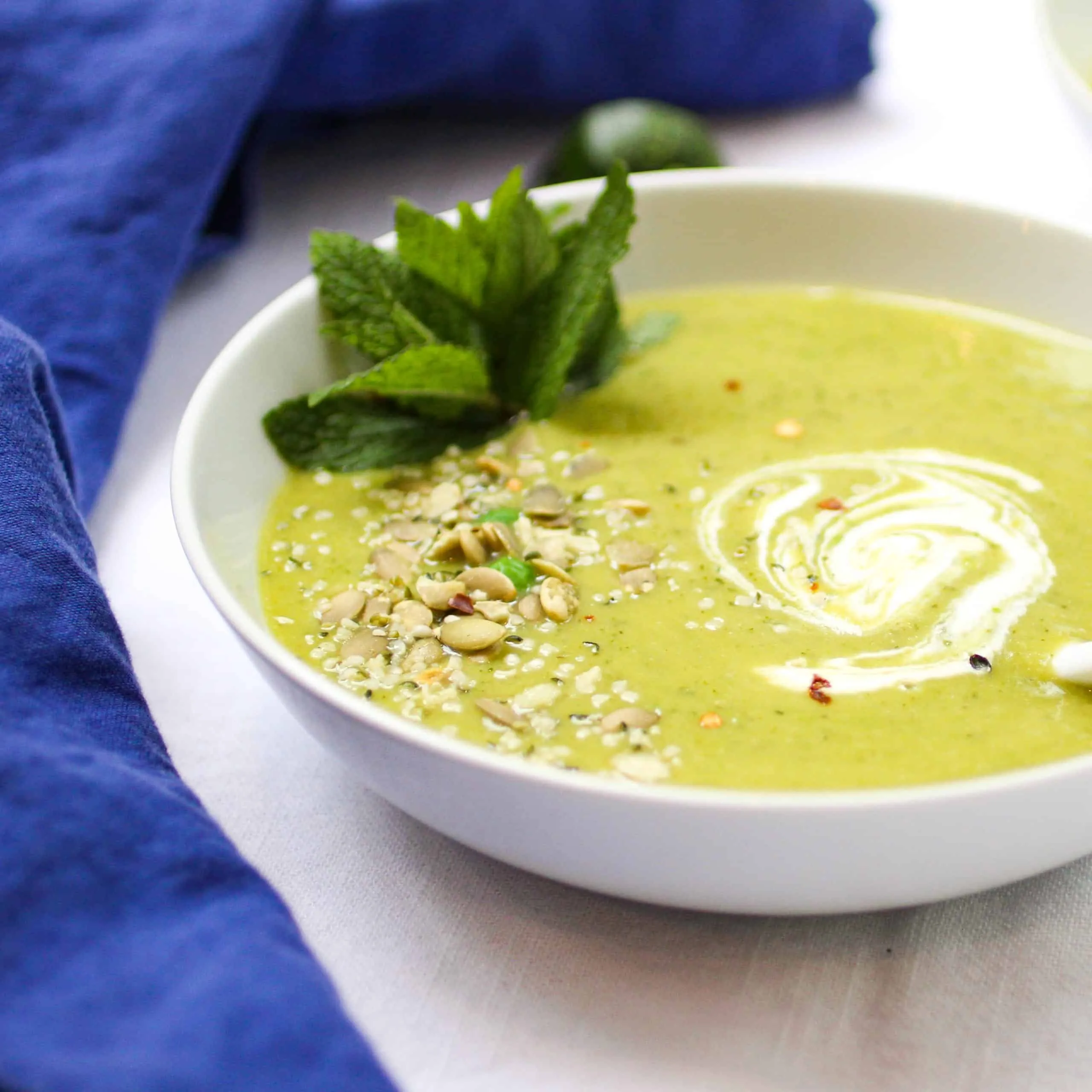 Herbed Zucchini Pea Soup