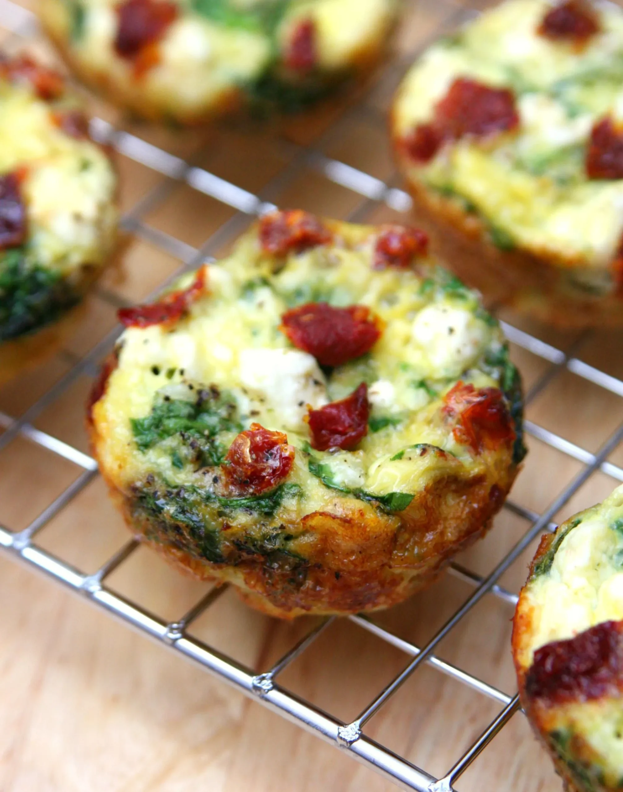 High Protein Sun Dried Tomato Basil Feta Egg Muffins