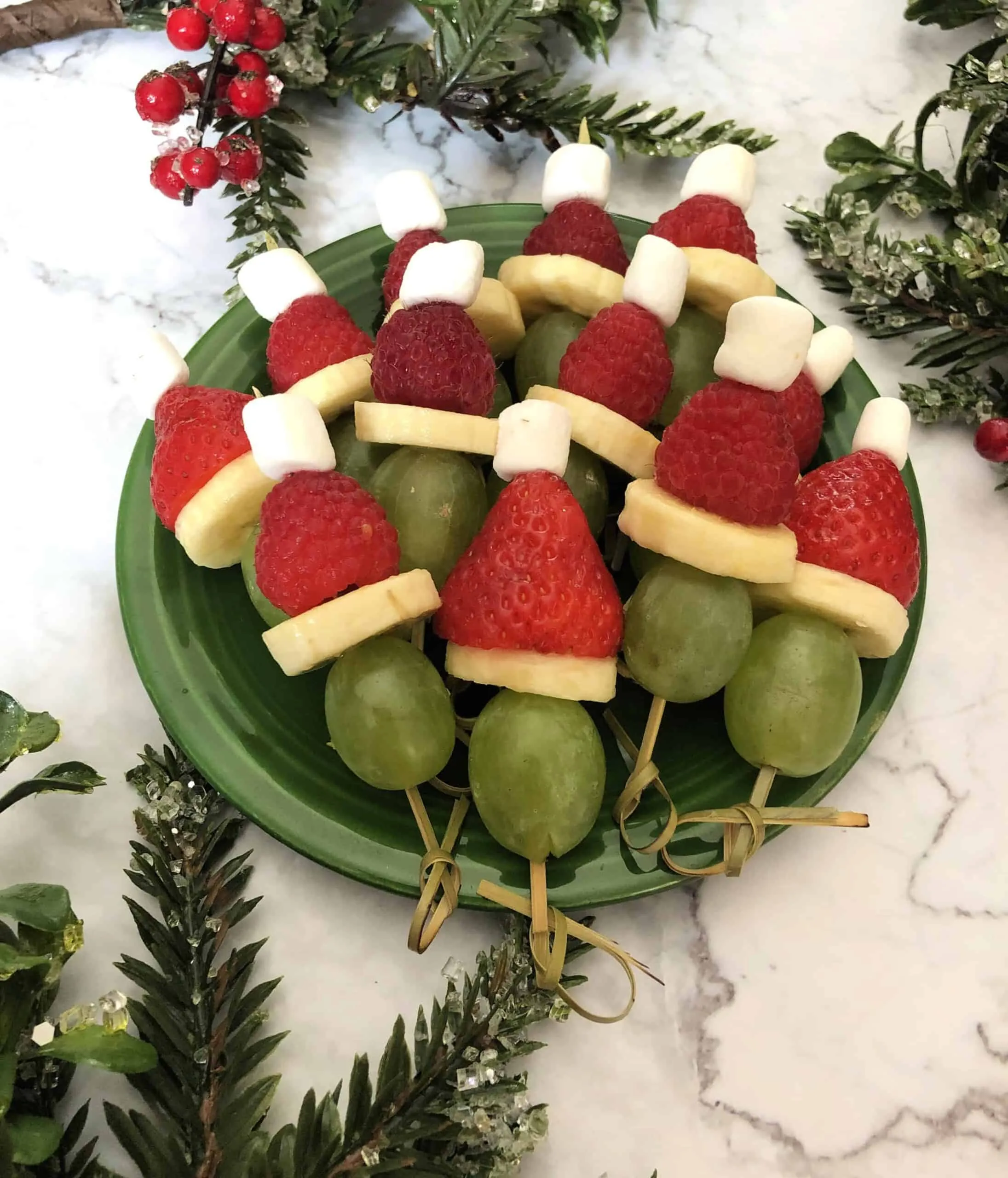 Holiday Appetizer Grinch Kabobs