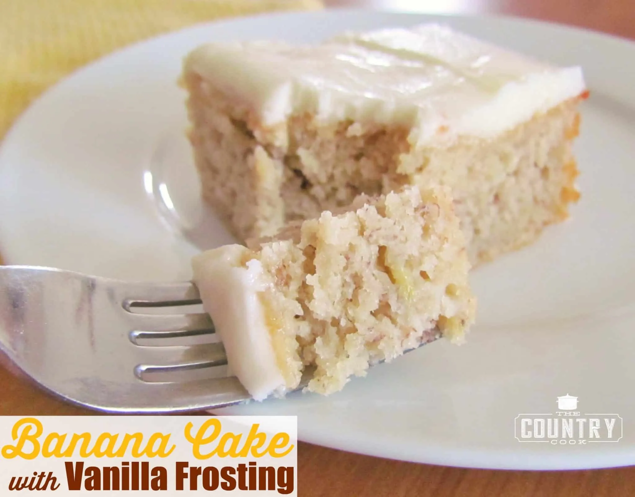 Homemade Banana Cake with Vanilla Frosting