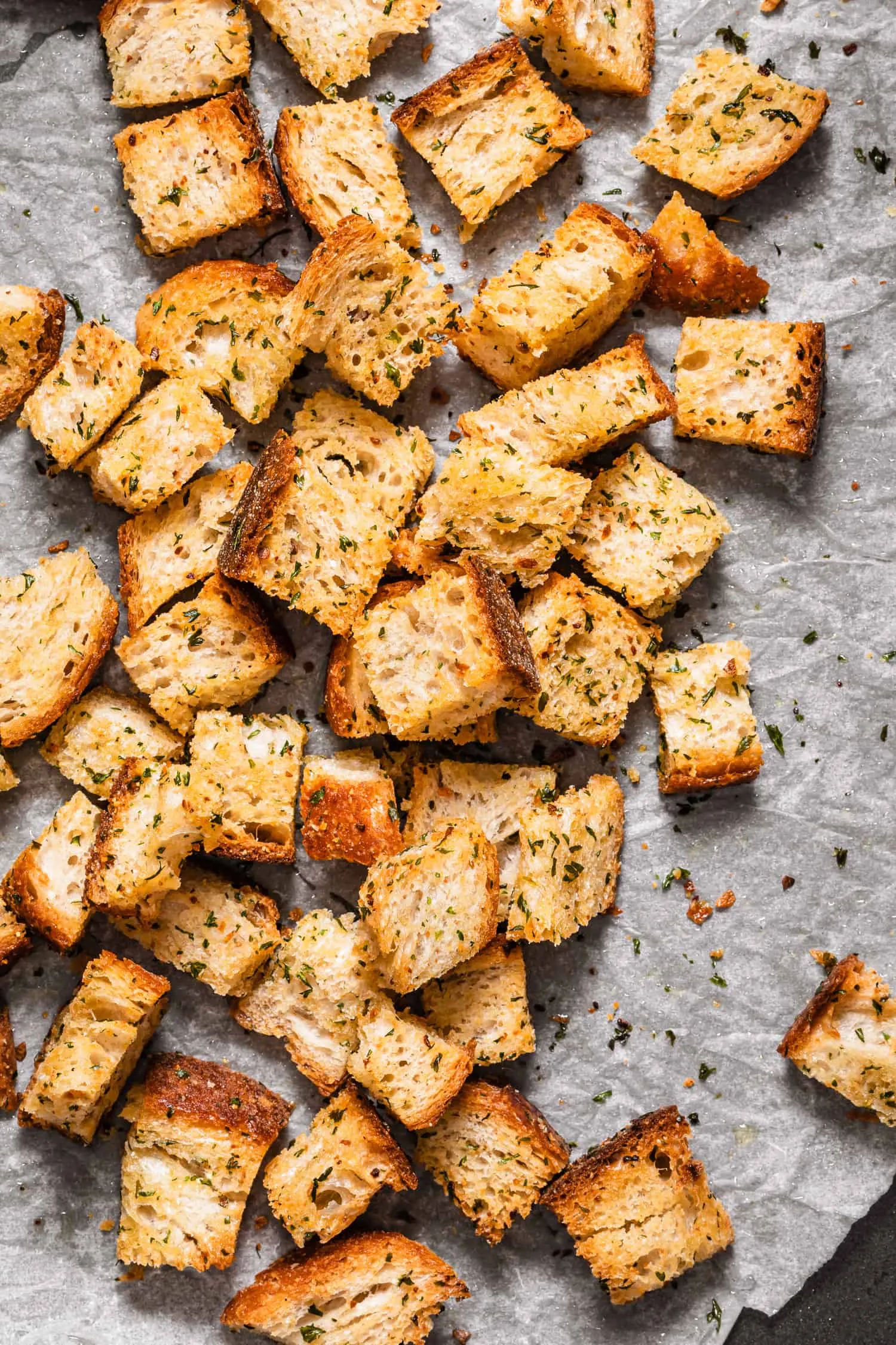 Homemade Garlic Sourdough Croutons