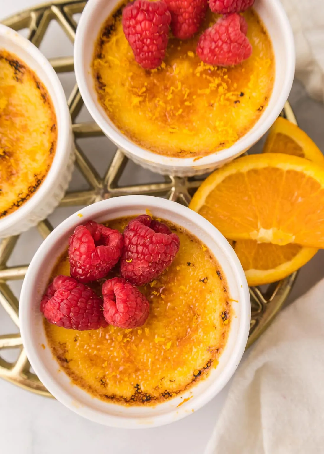 Honey Drizzled Raspberry Brie Brulee