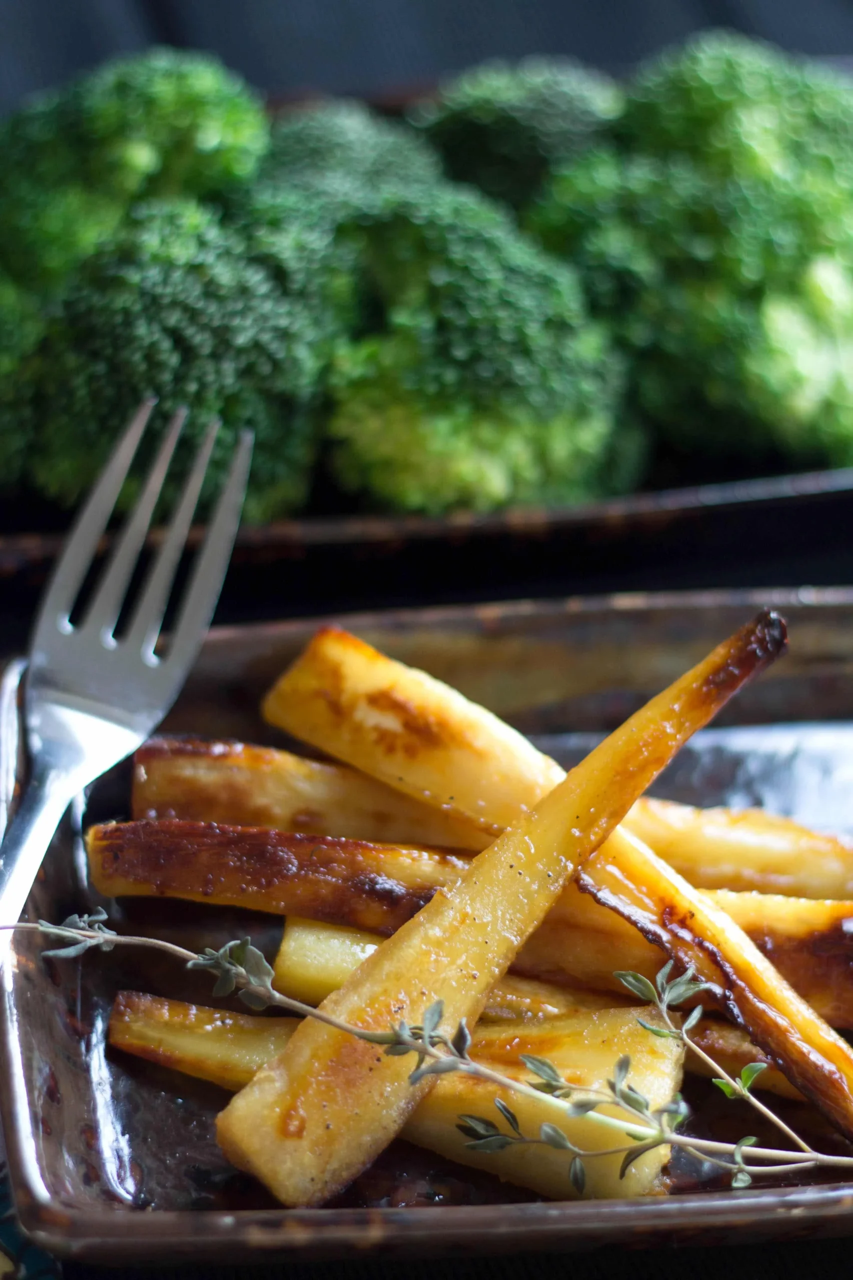 Honey Maple Roasted Parsnips