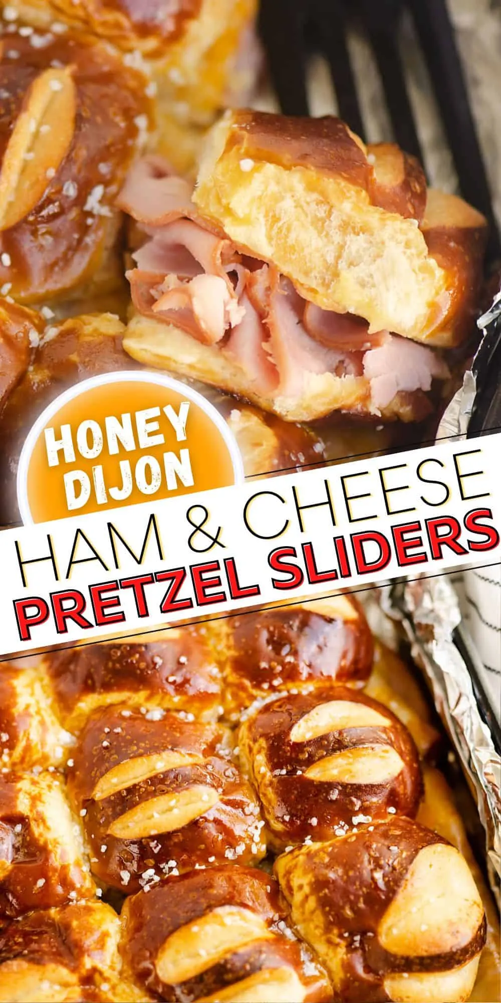 Honey Mustard Ham Cheese Pretzel Sliders
