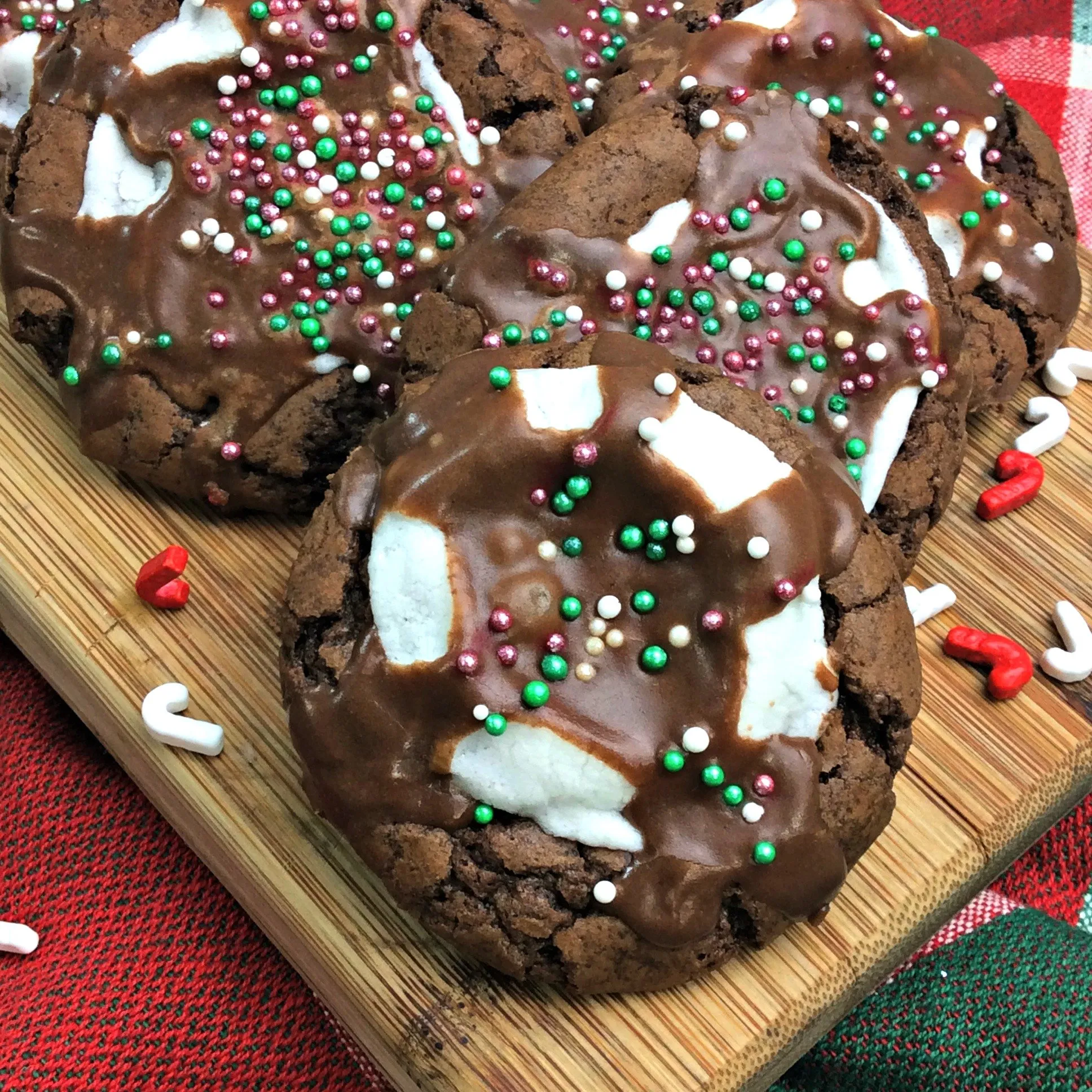 Hot Chocolate Cookies with Jumbo Marshmallows