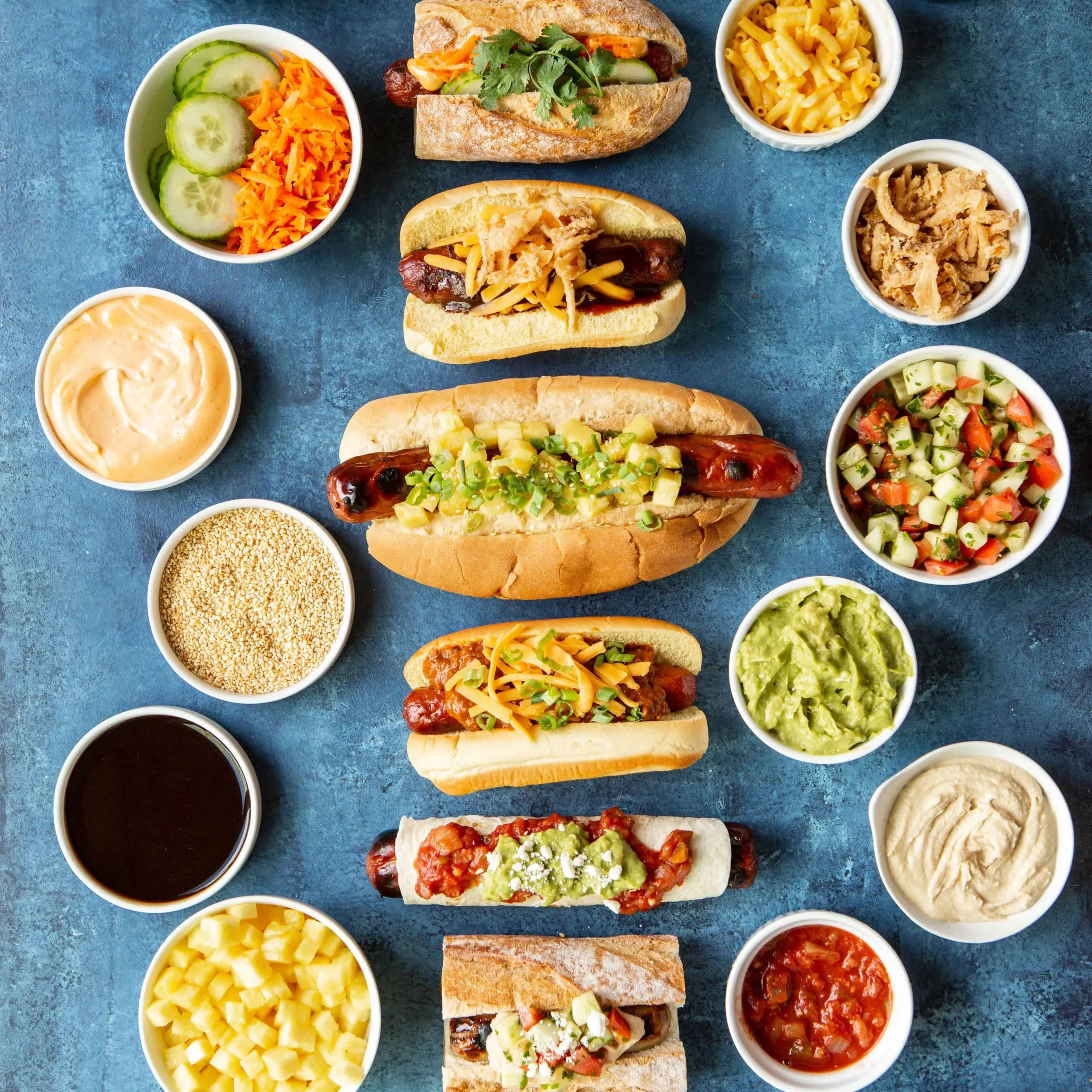 Hot Dog Toppings Bar