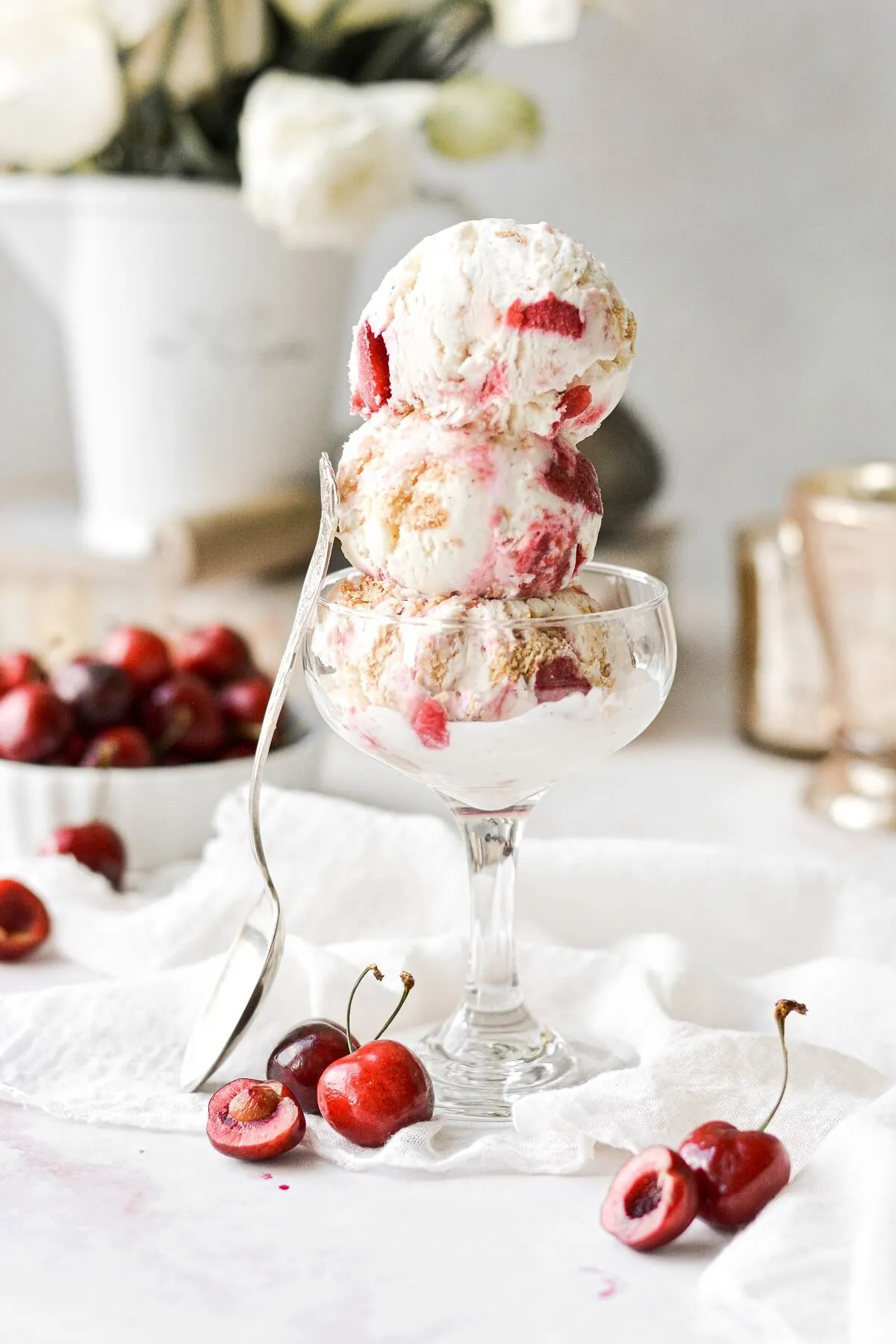 Ice Cream Stack with Frosted Cherries