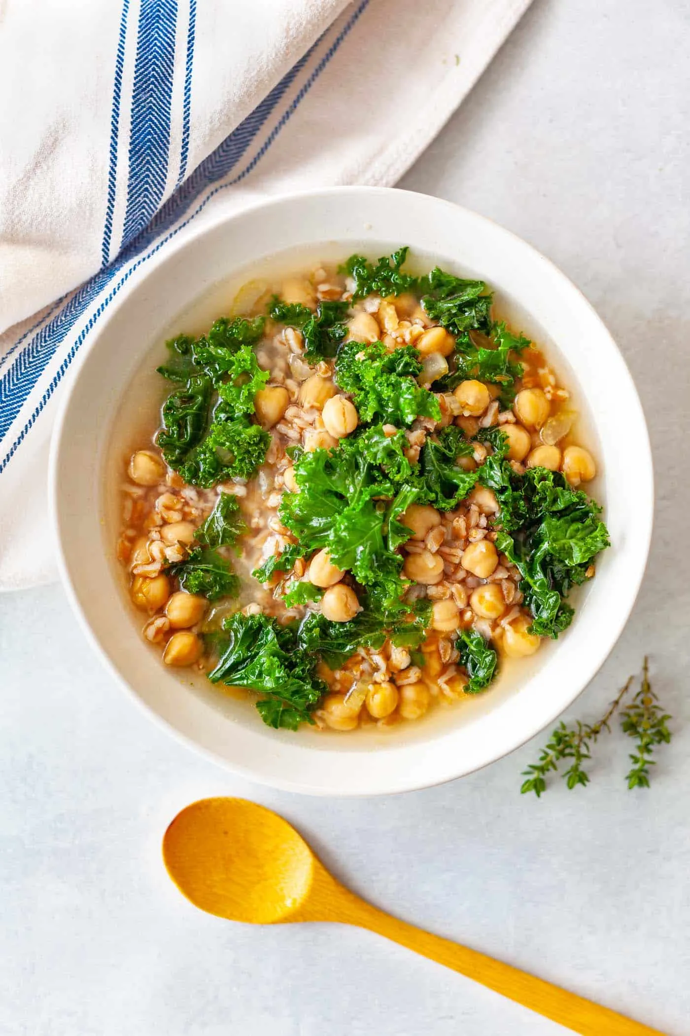 Instant Pot Farro Soup with Lemon Ginger Broth