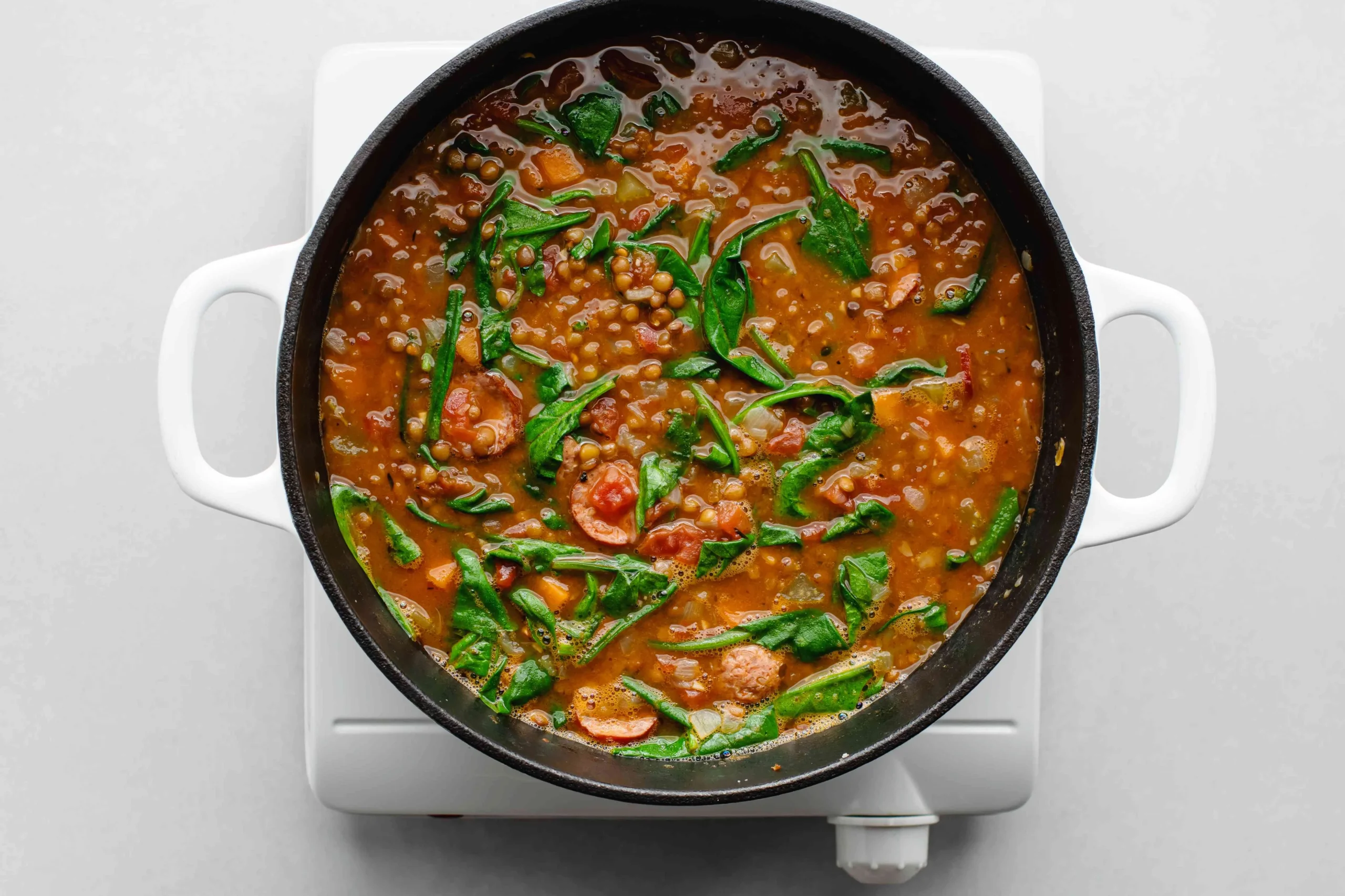 Instant Pot Lentil Soup Sausage Spinach