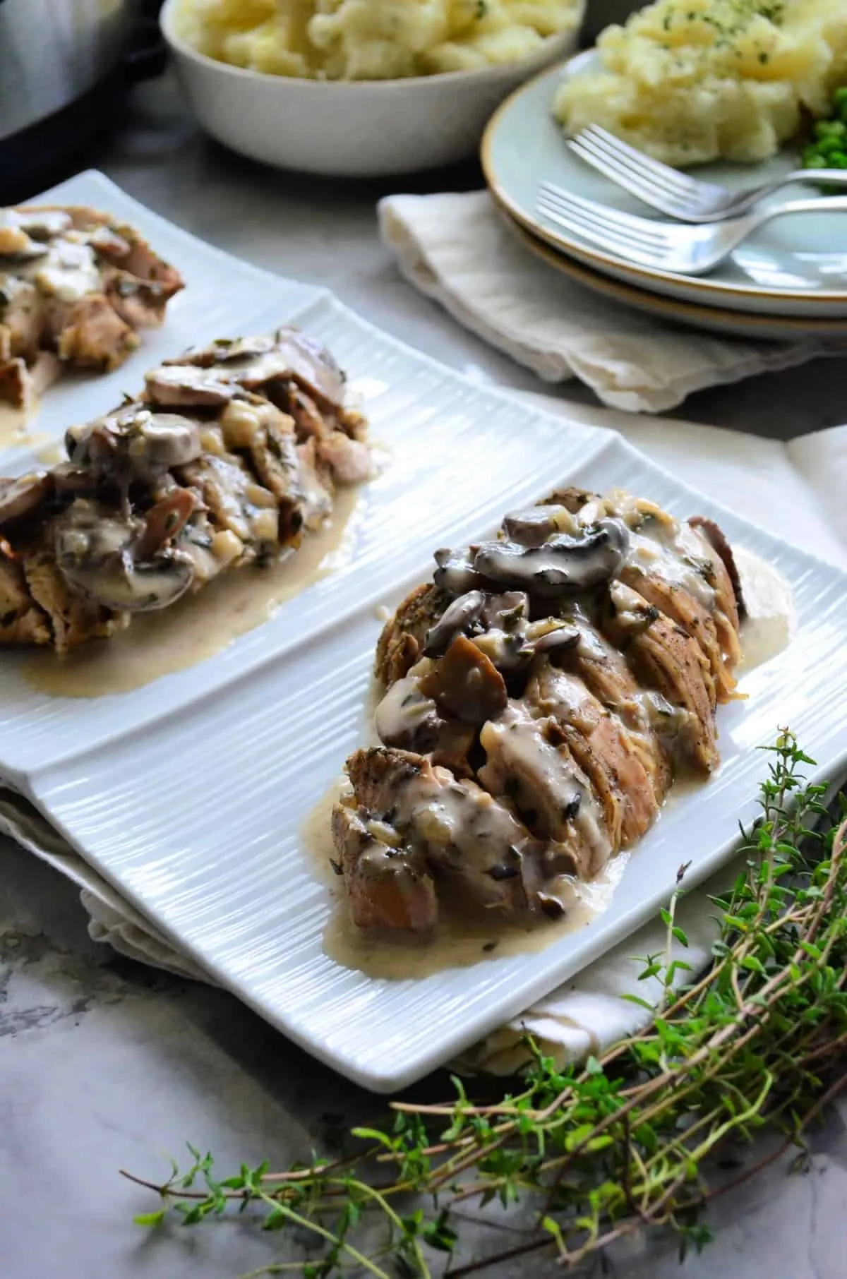 Instant Pot Turkey Tenderloin with Mushroom Gravy