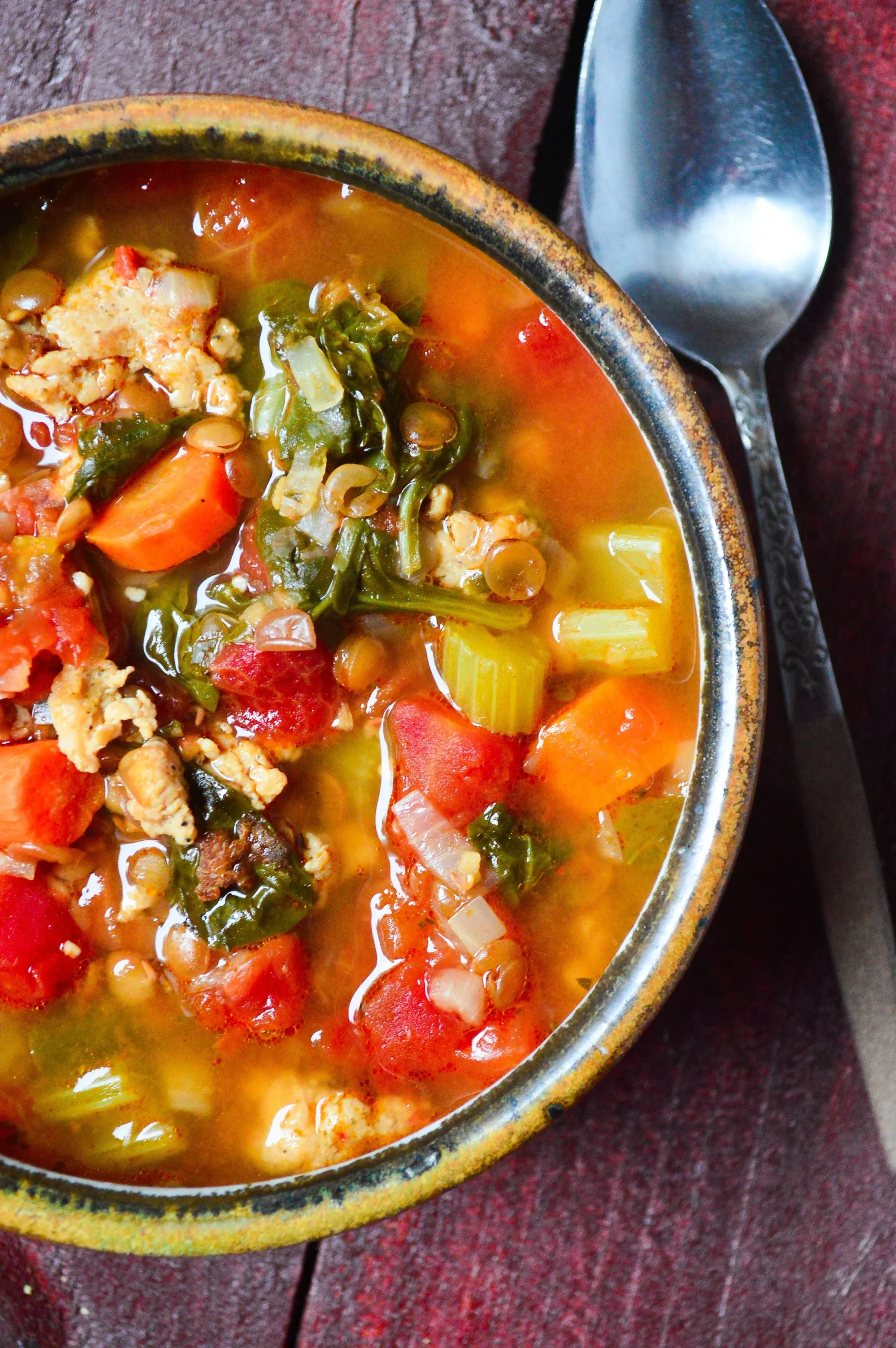Italian Chicken Sausage Lentil Soup