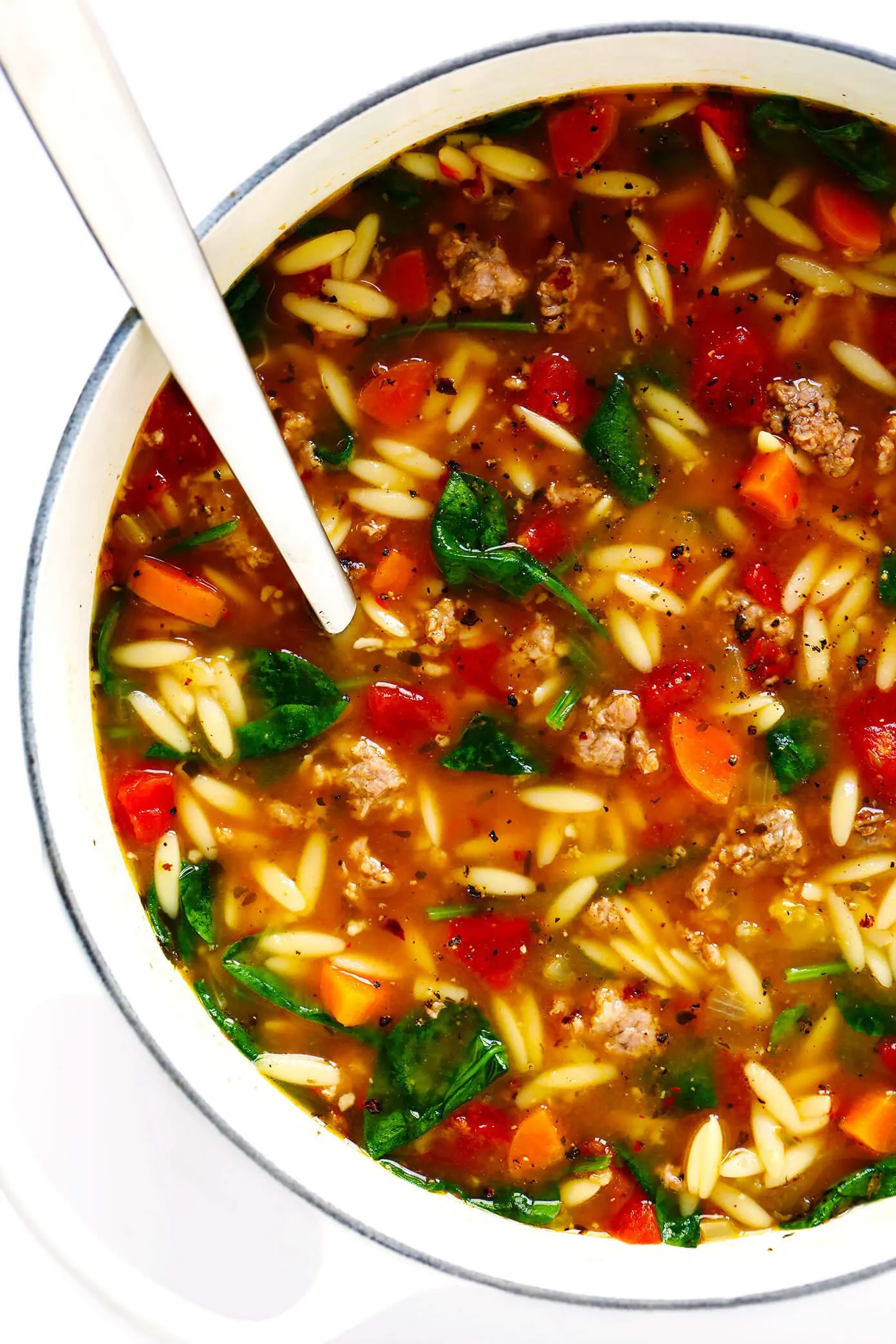 Italian Chicken Sausage Orzo Soup