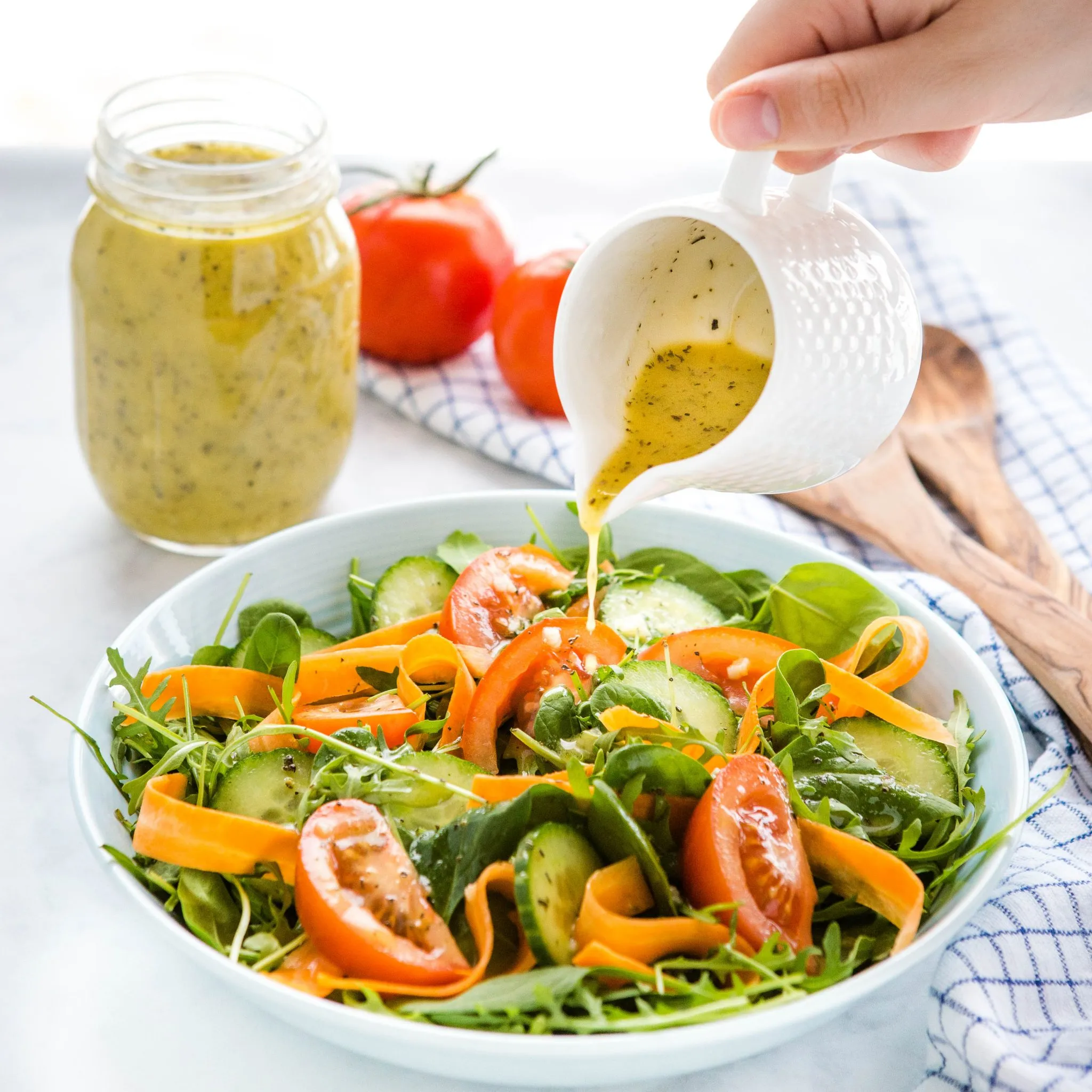 Italian Greens and Herb Salad with Agave Lemon Vinaigrette Dressing