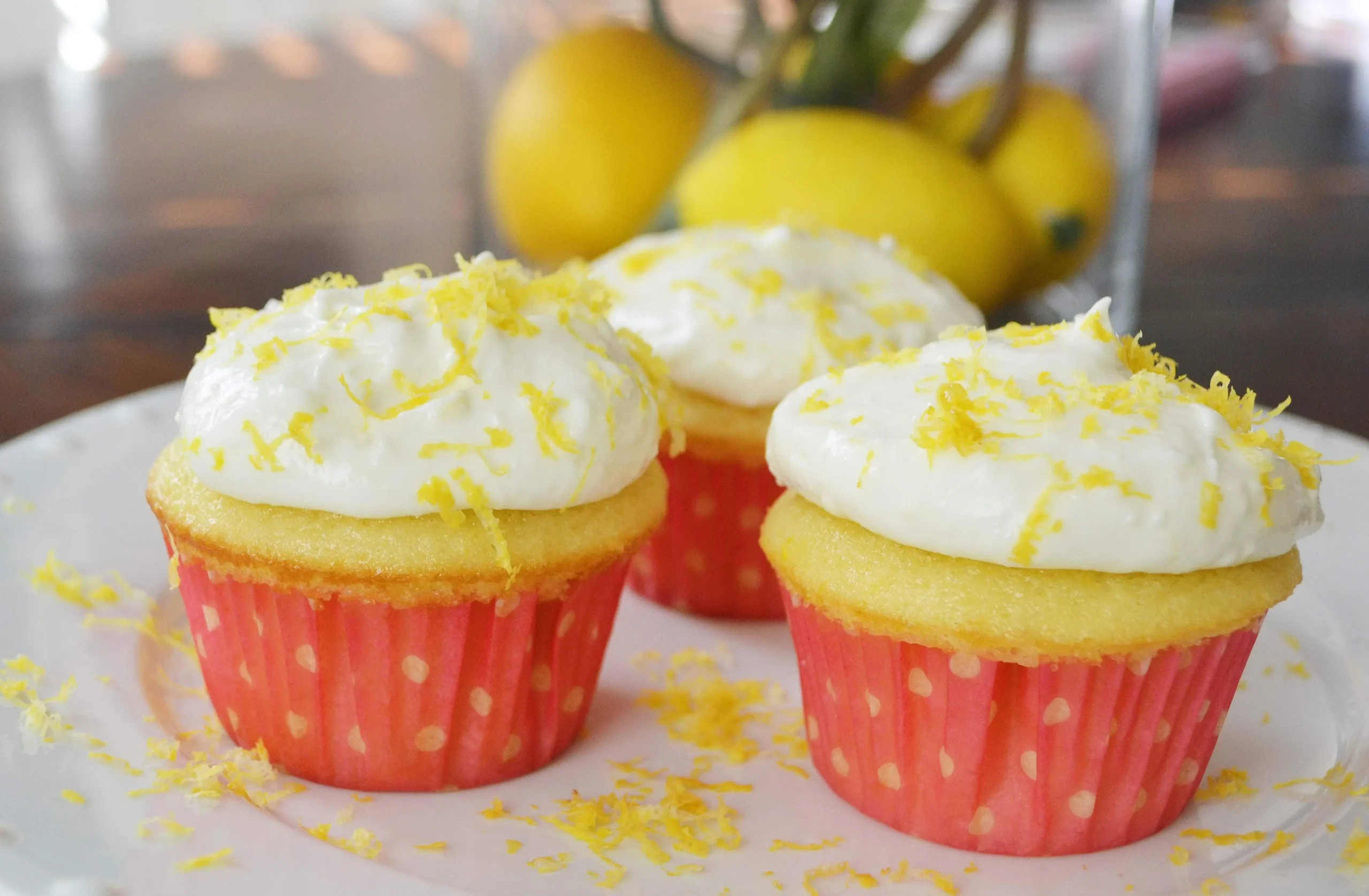 Italian Lemon Cupcakes with Sweet Ricotta Cream