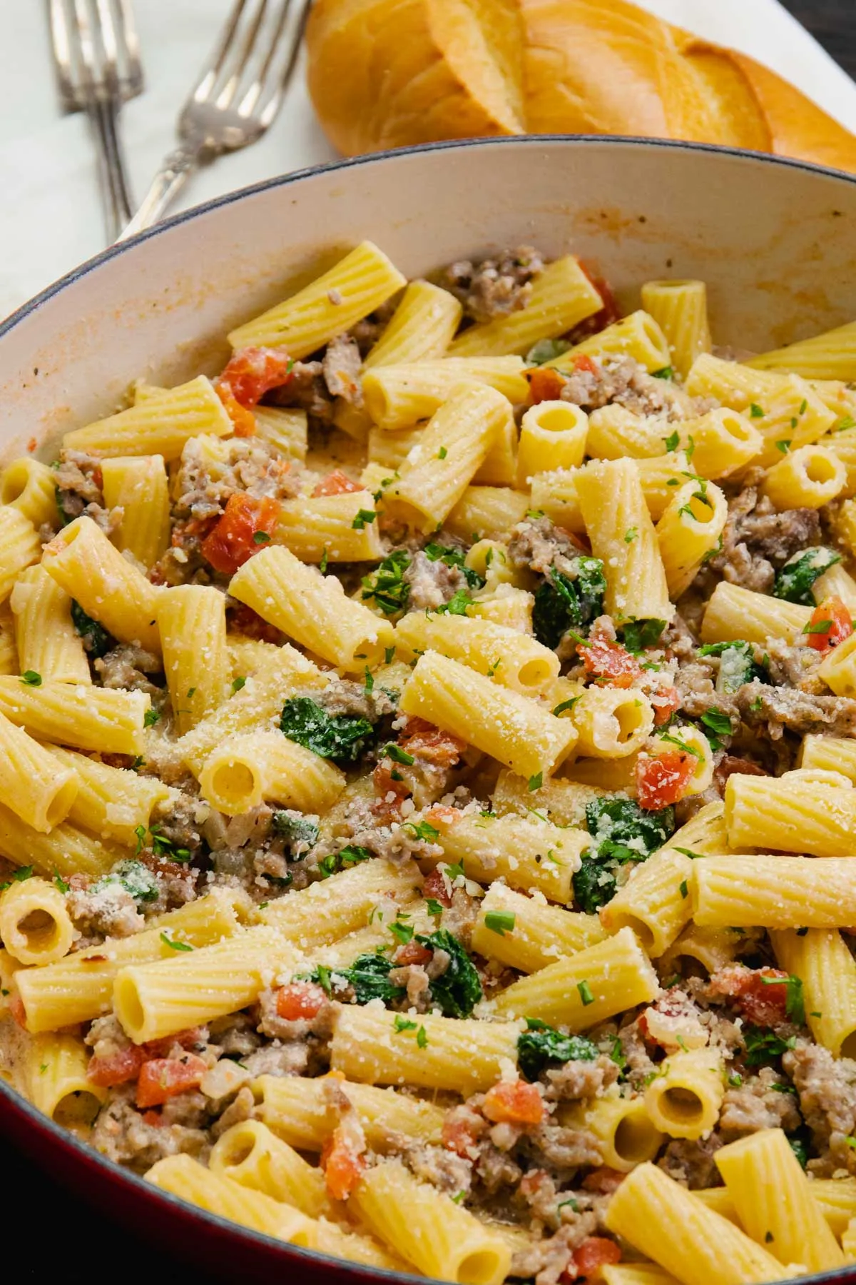 Italian Sausage Fettuccine Pasta