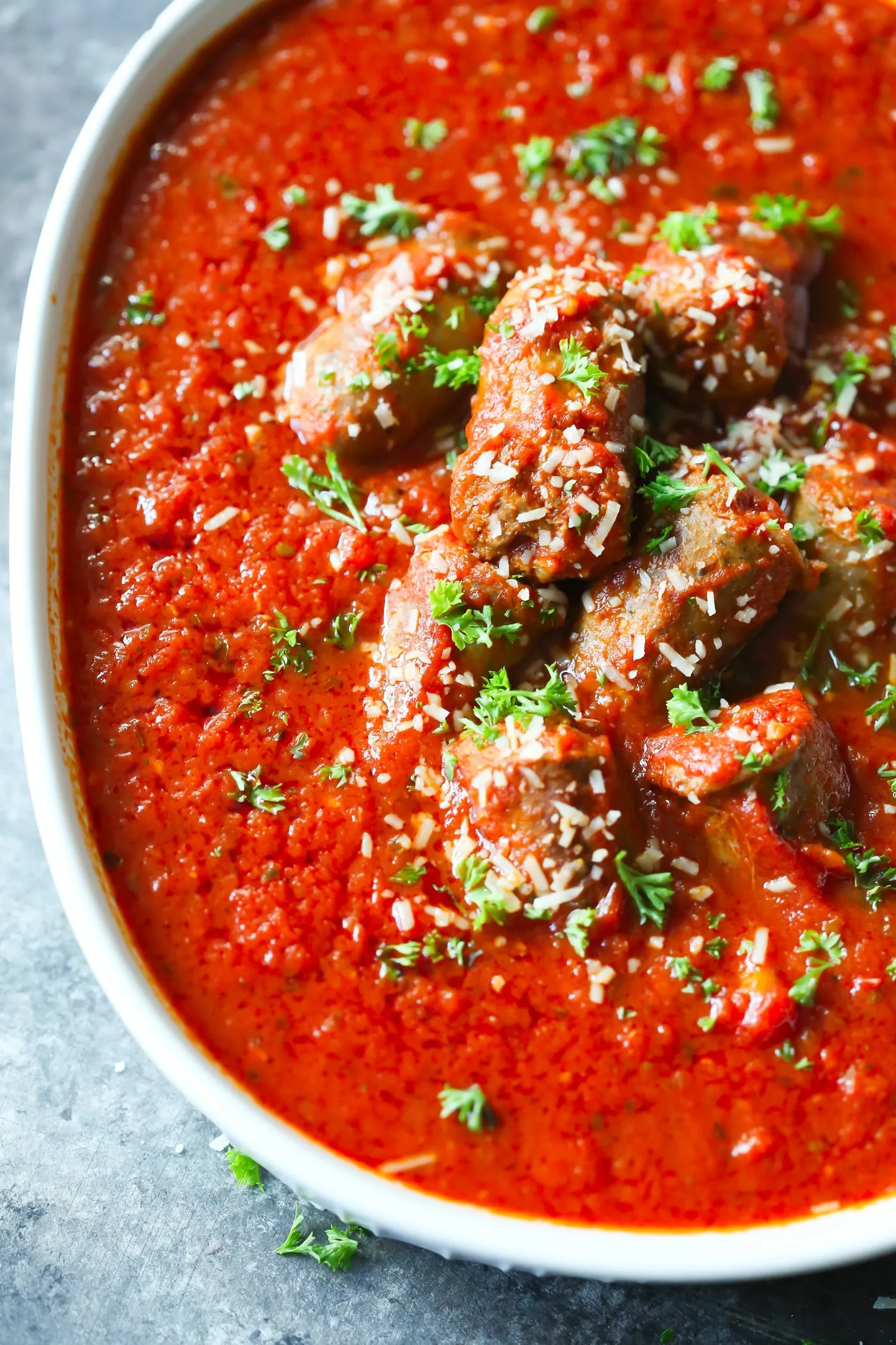 Italian Sausages with Spicy Tomato Sauce and Onions