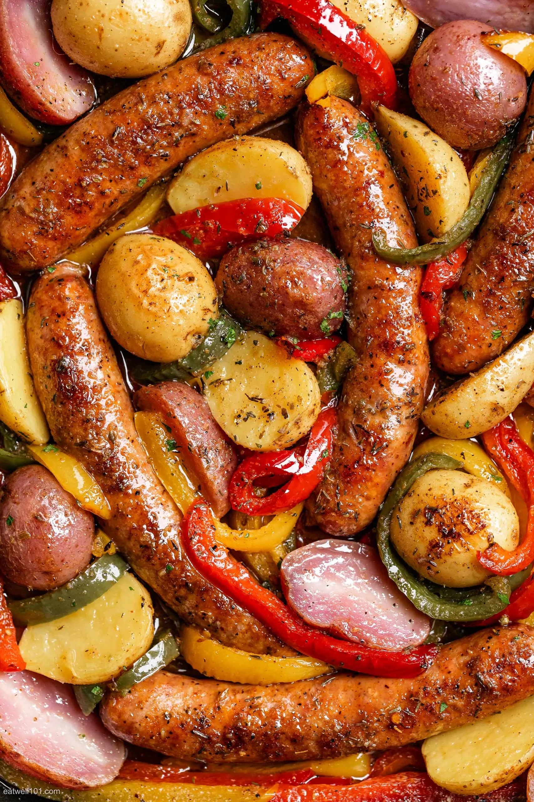 Italian Sheet Pan Sausage, Potatoes, and Tomatoes