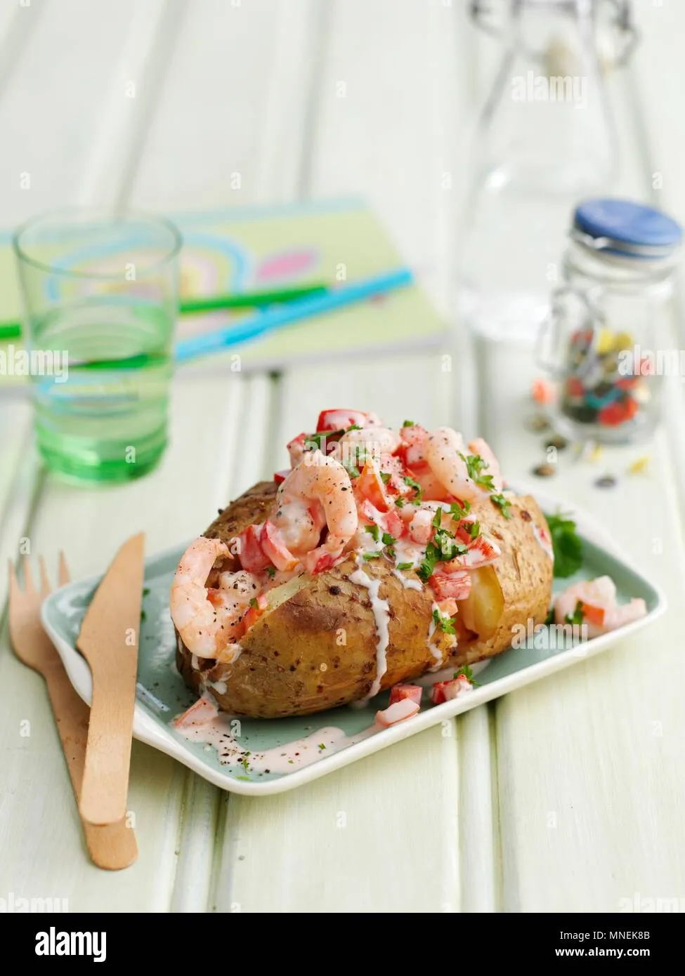Jacket Potatoes with Prawns