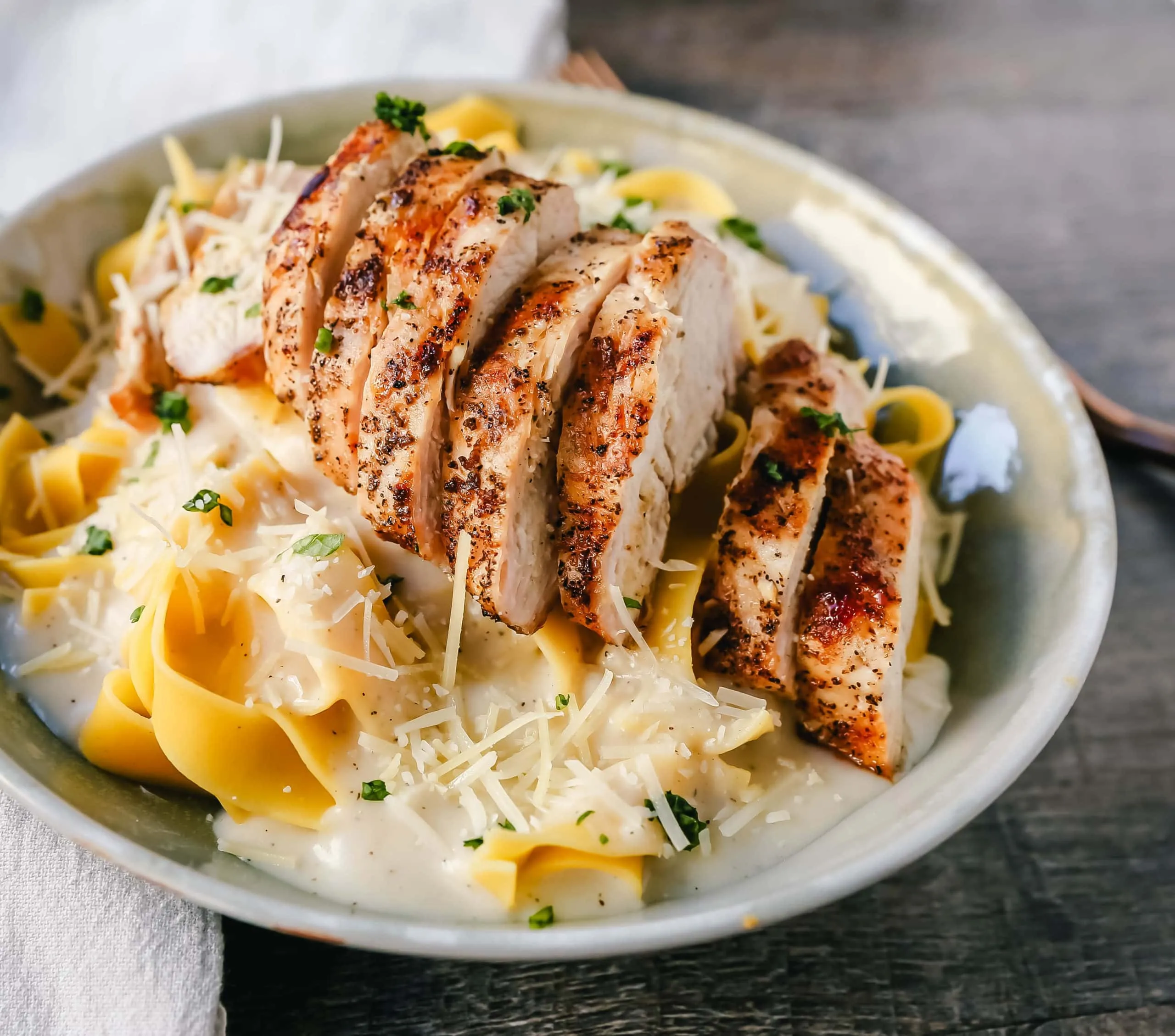 Joe's Mad Hungry Chicken Alfredo with Fettuccine