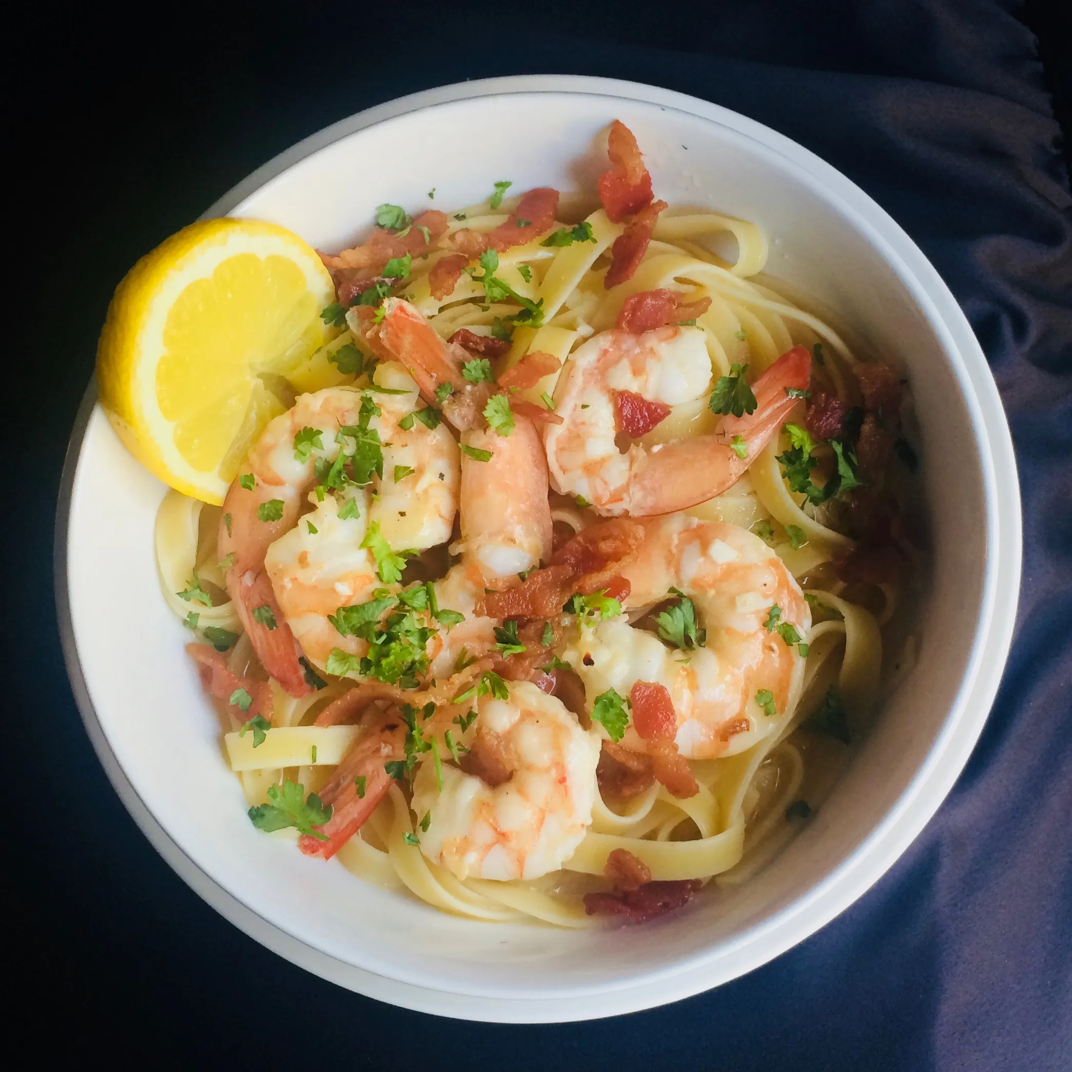 Jos Shrimp Scampi with Bacon