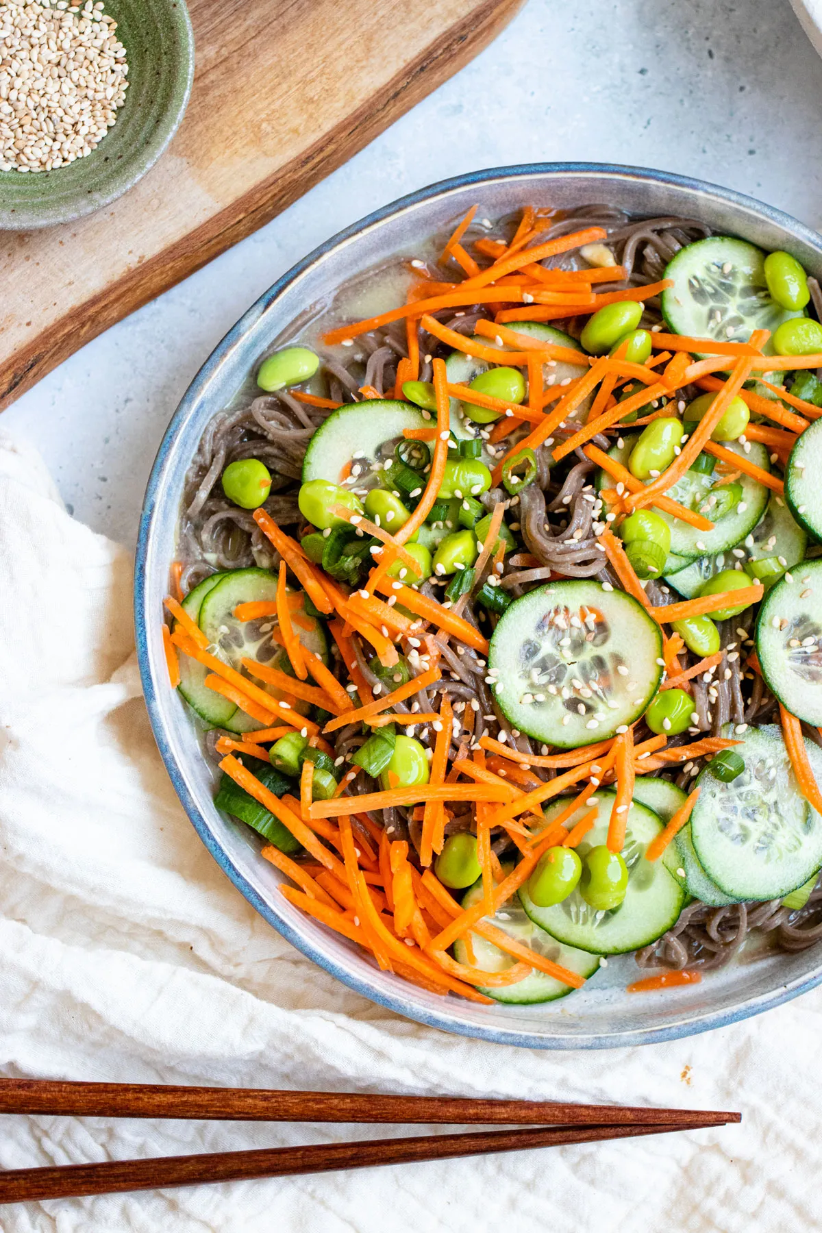 Kabocha Kale Miso Sesame Soba Salad