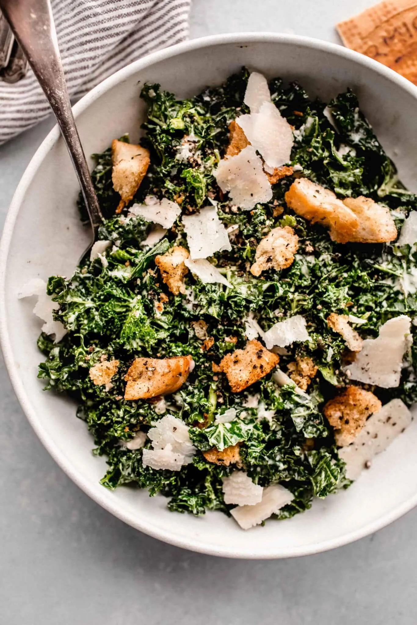 Kale Caesar Salad with Celery Root