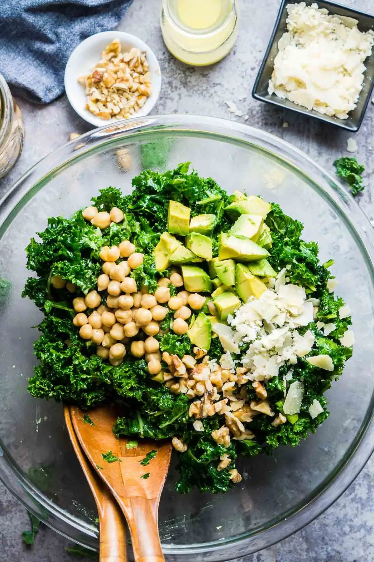 Kale Salad with Sweet Pear and Black Chickpea Sprouts