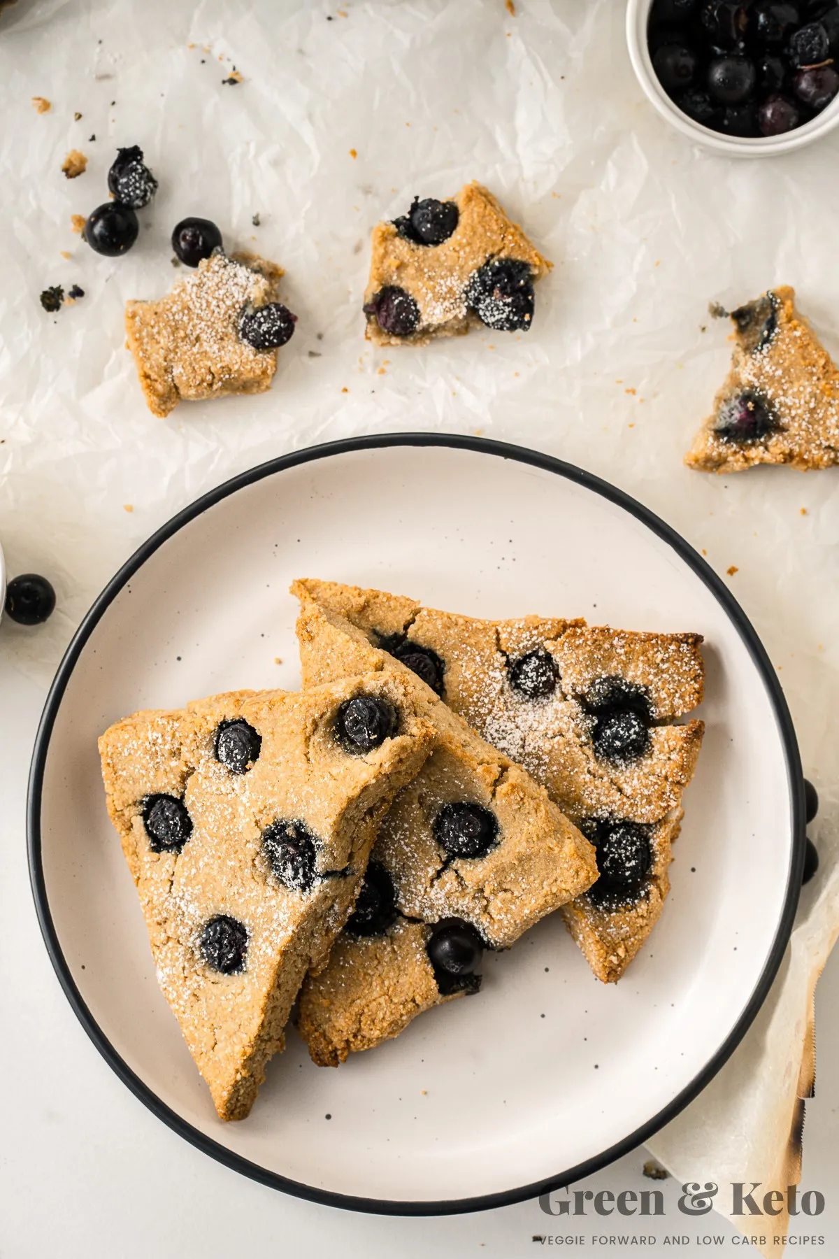 Keto Blueberry Scones with Almond Flour