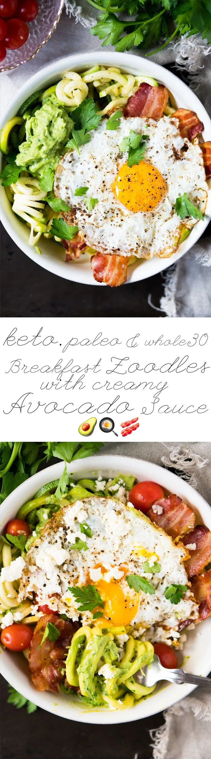 Keto Breakfast Zoodles with Avocado Sauce