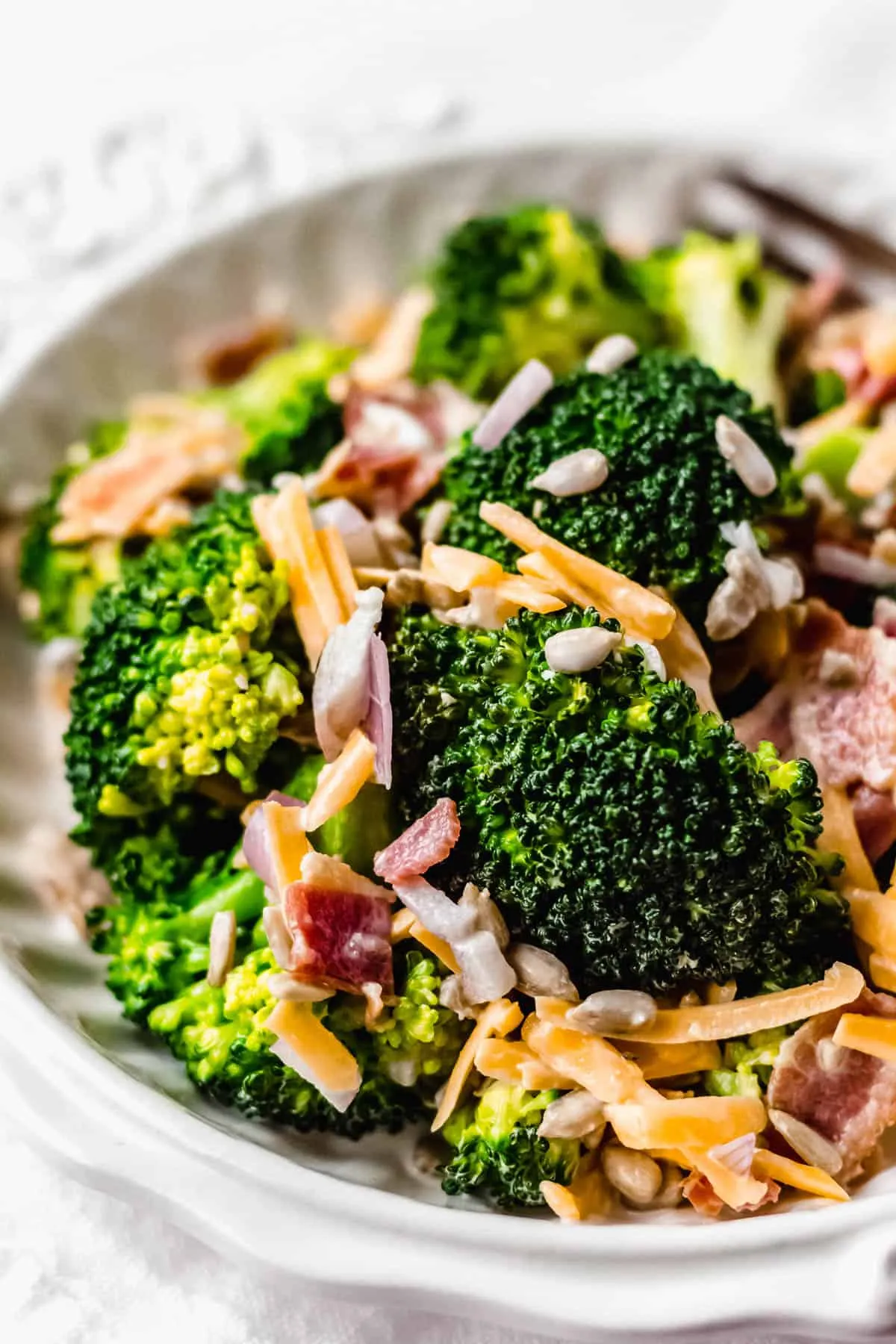 Keto Broccoli Salad with Almond Butter Balsamic Dressing