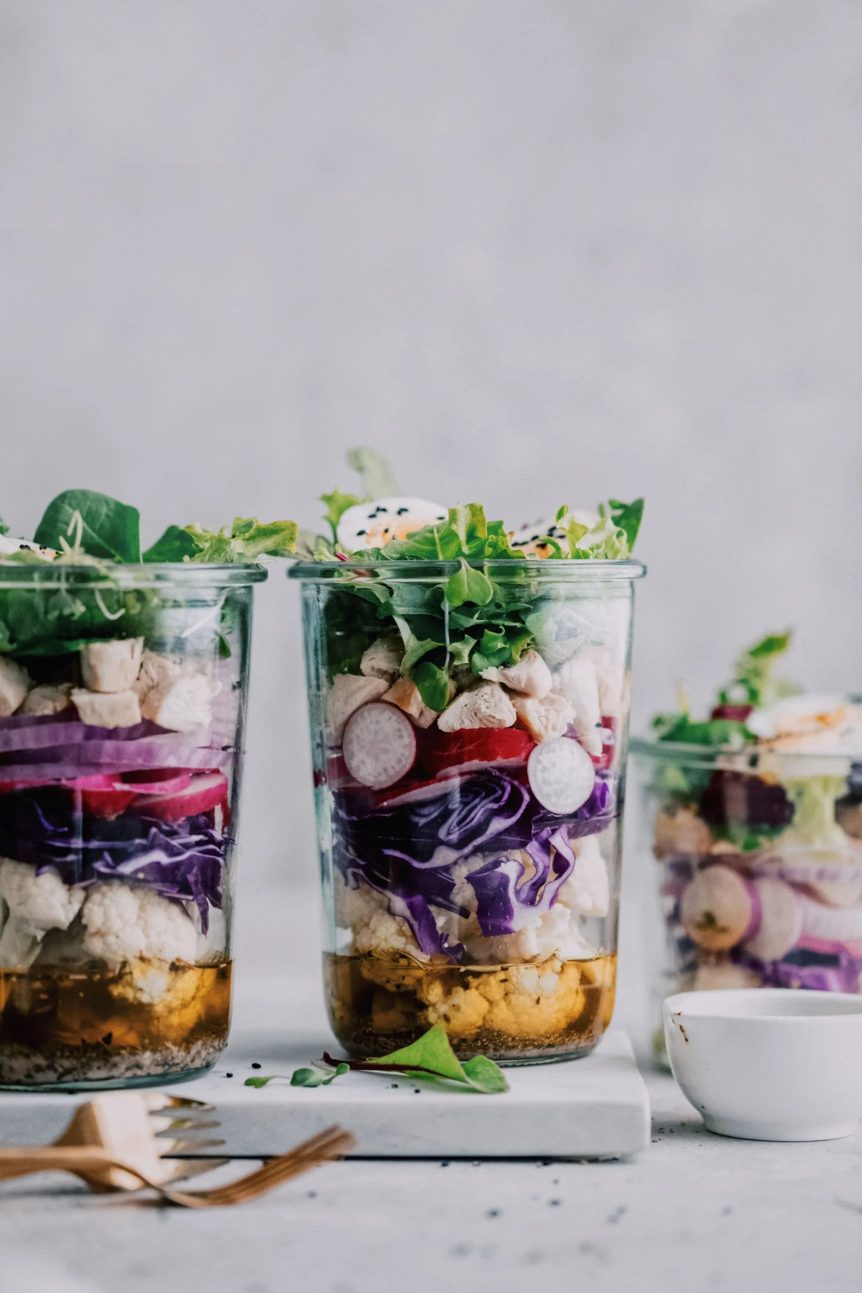 Keto Mason Jar Salad with Italian Vinaigrette