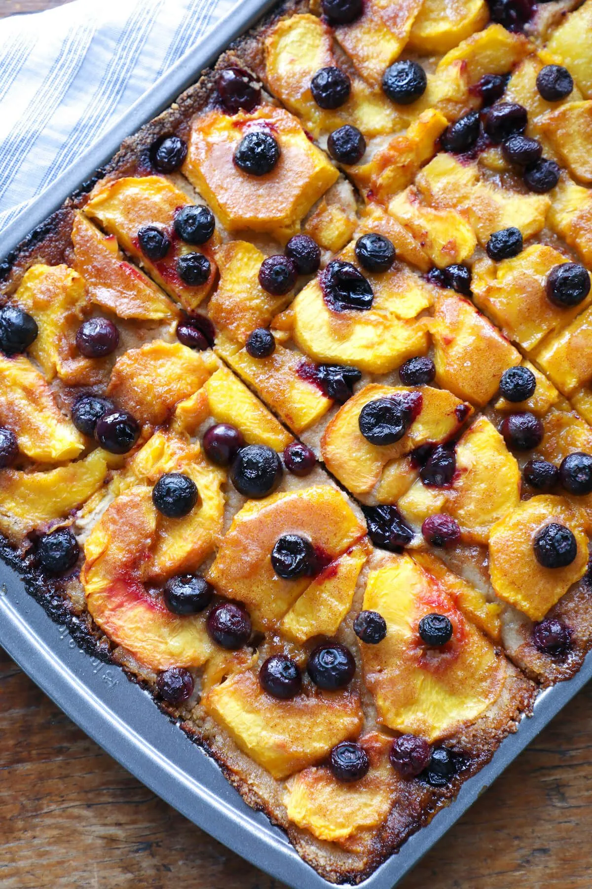 Keto Peach and Blueberry Slab Pie Low Carb