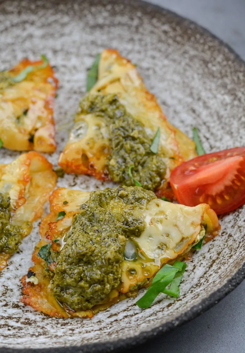 Keto Pesto Chicken Ravioli
