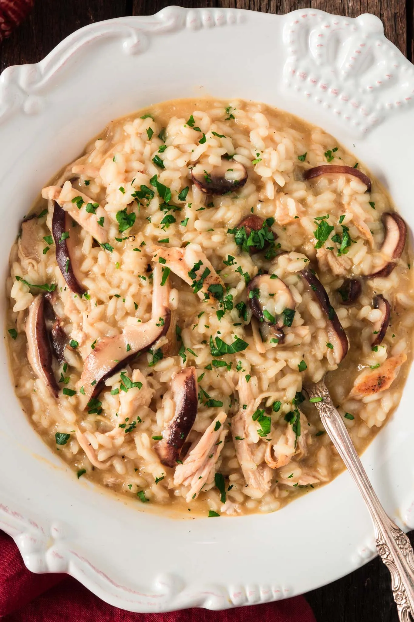 Leftover Turkey Mushroom Pancetta Risotto