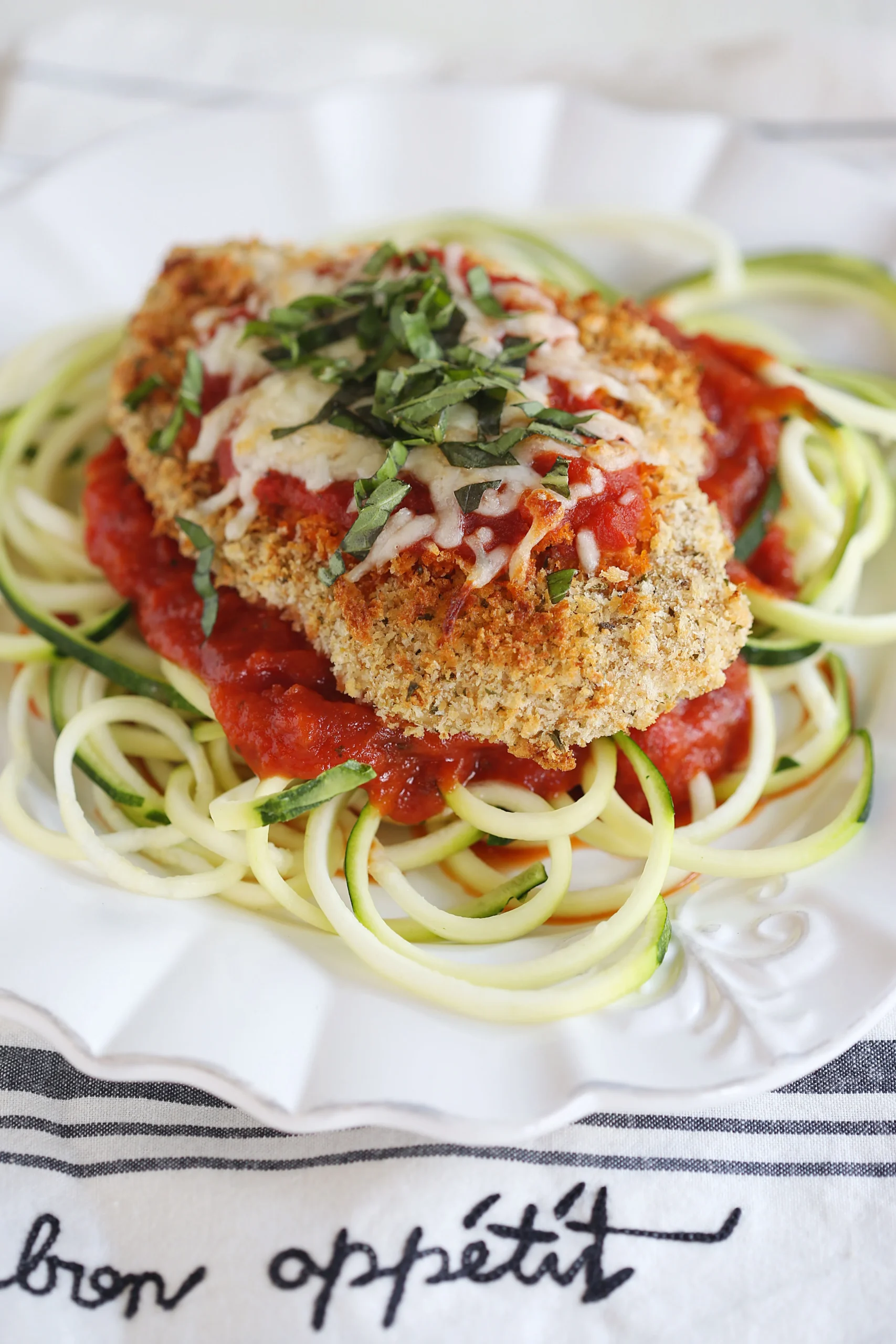 Lemon Parmesan Chicken Zucchini Noodles