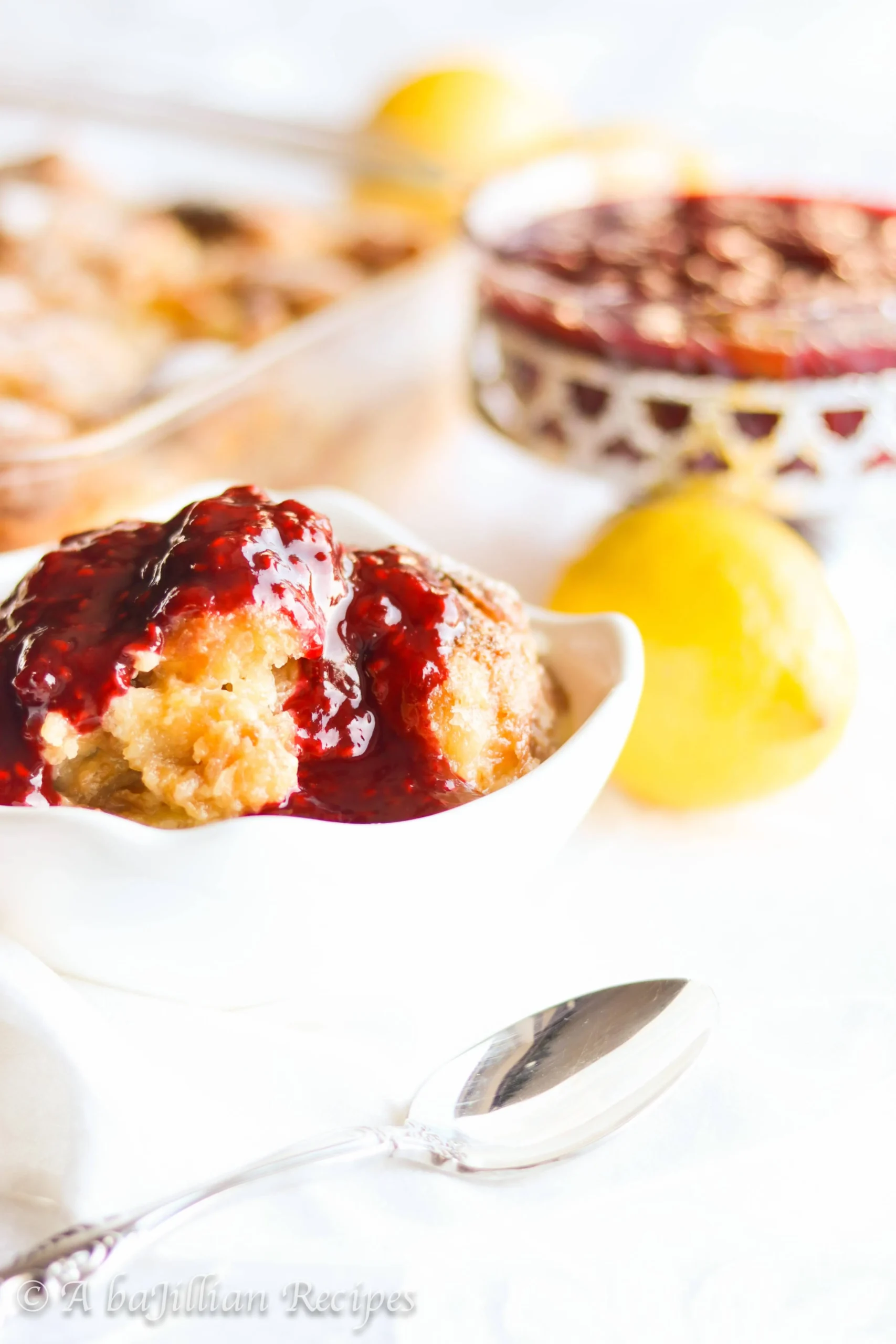 Lemon Raspberry Bread Pudding