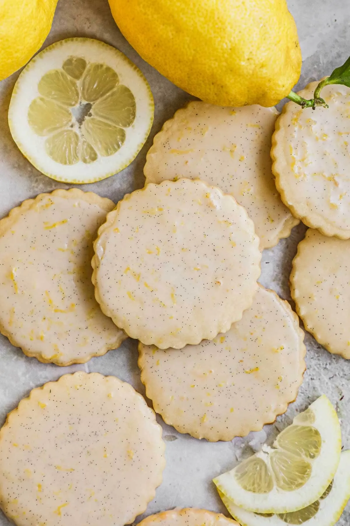 Lemon Shortbread Cookies with Lemon Glaze