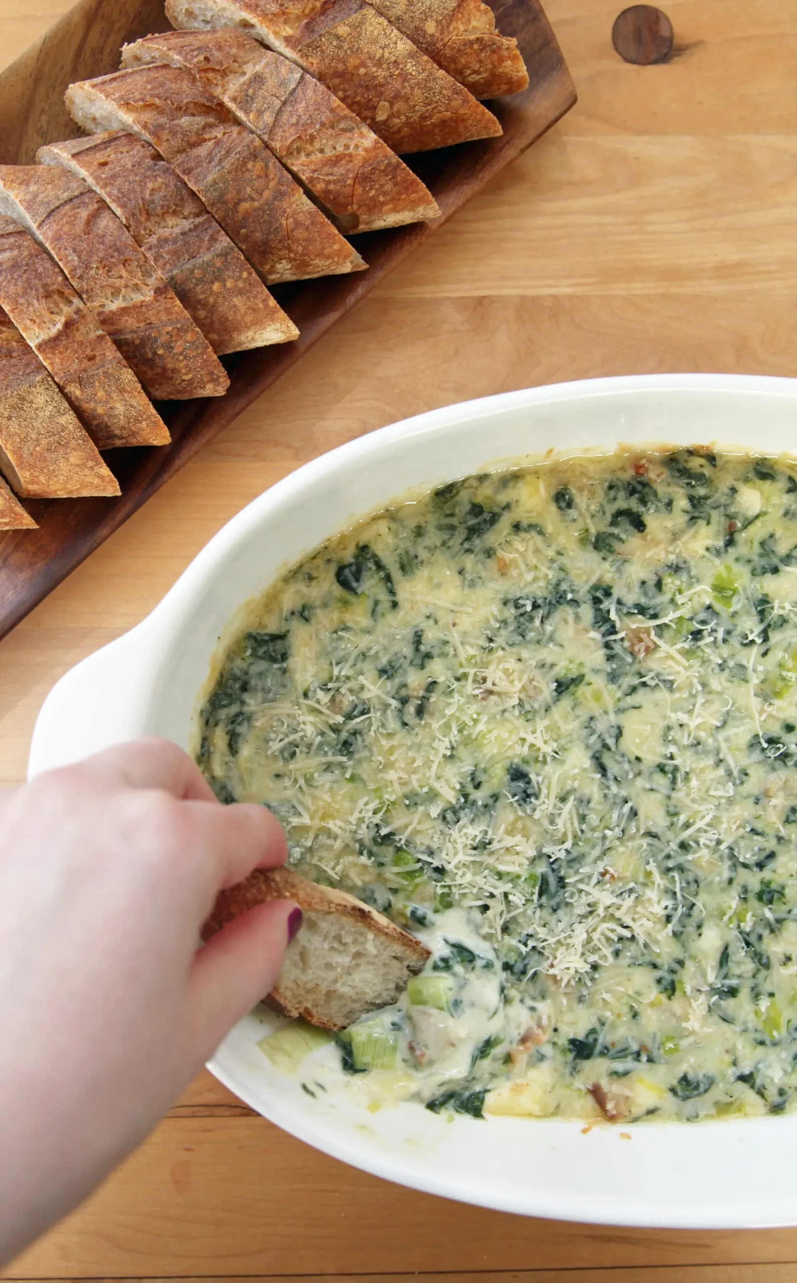 Lightened Spinach Artichoke Dip
