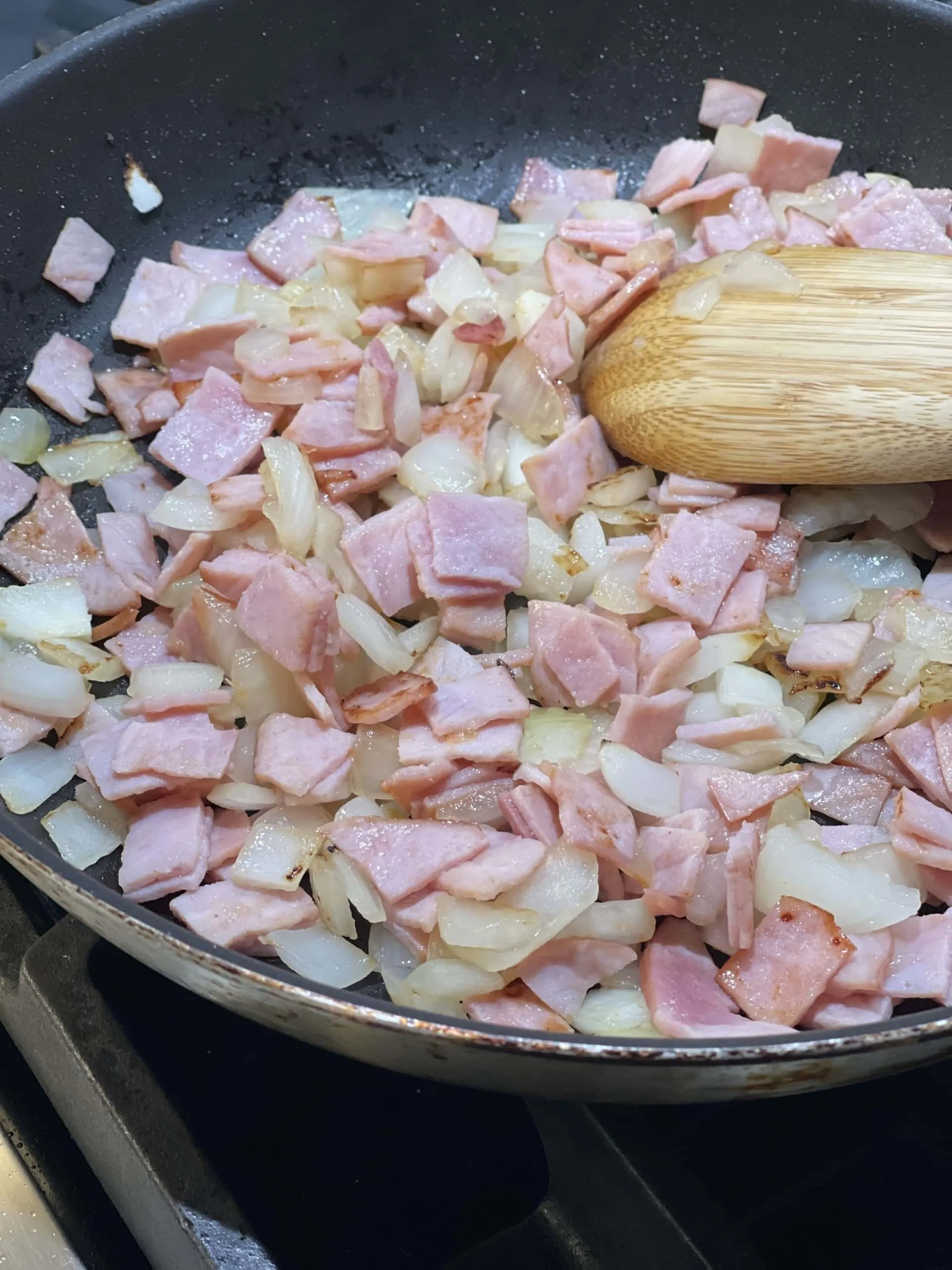 Lighter Ham Hash Brown Cheese Egg Bake
