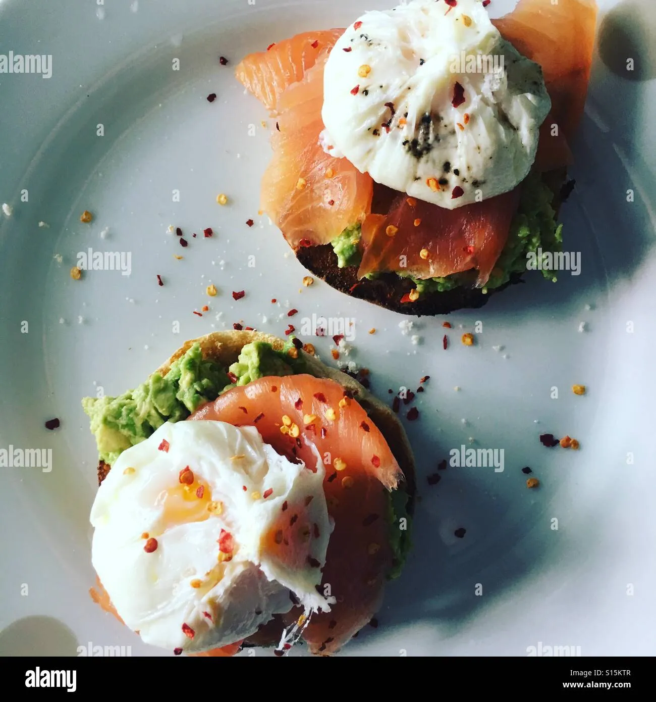 Lime Cured Salmon Egg and Avocado Muffin