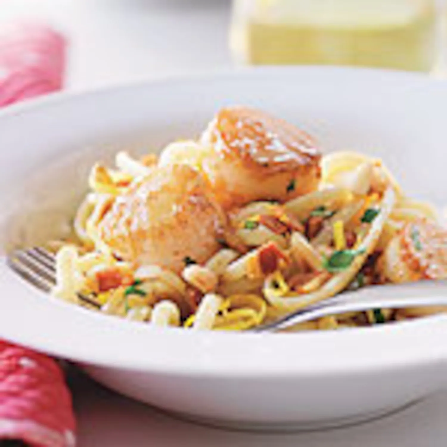 Linguine with Scallops, Brown Butter, and Peas