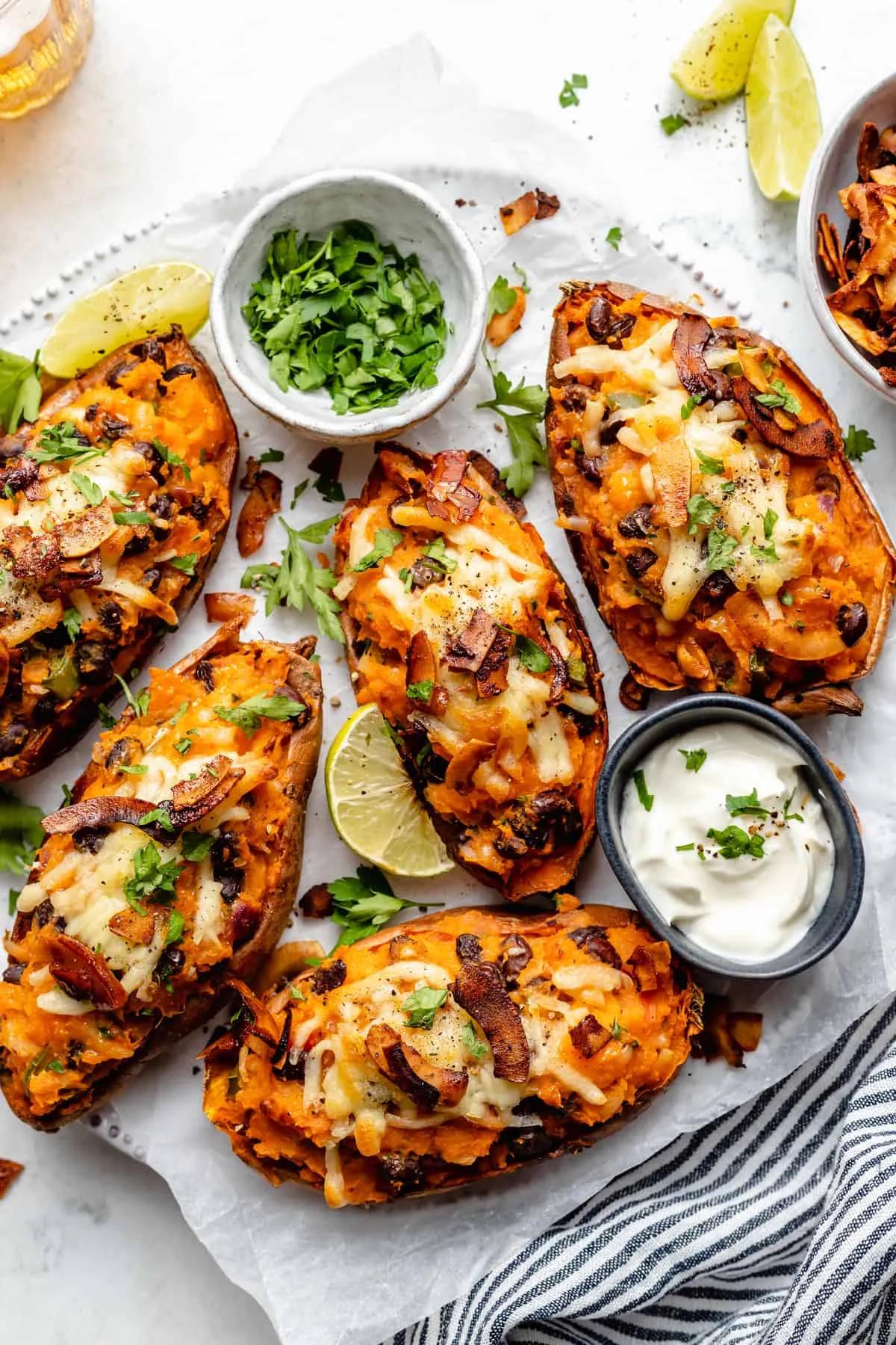 Loaded Baked Sweet Potato Skins